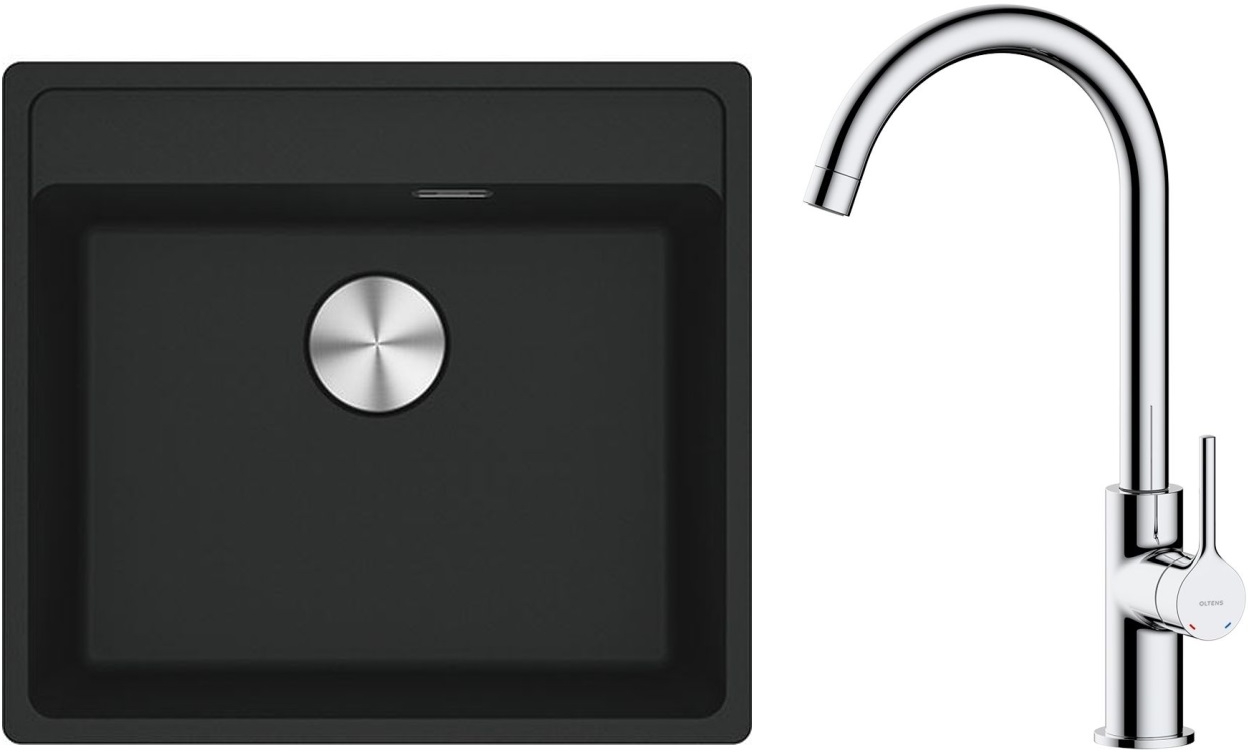 Súprava granitový drez Franke Maris 114.0661.384, kuchynská batéria Oltens Skafta 35206100