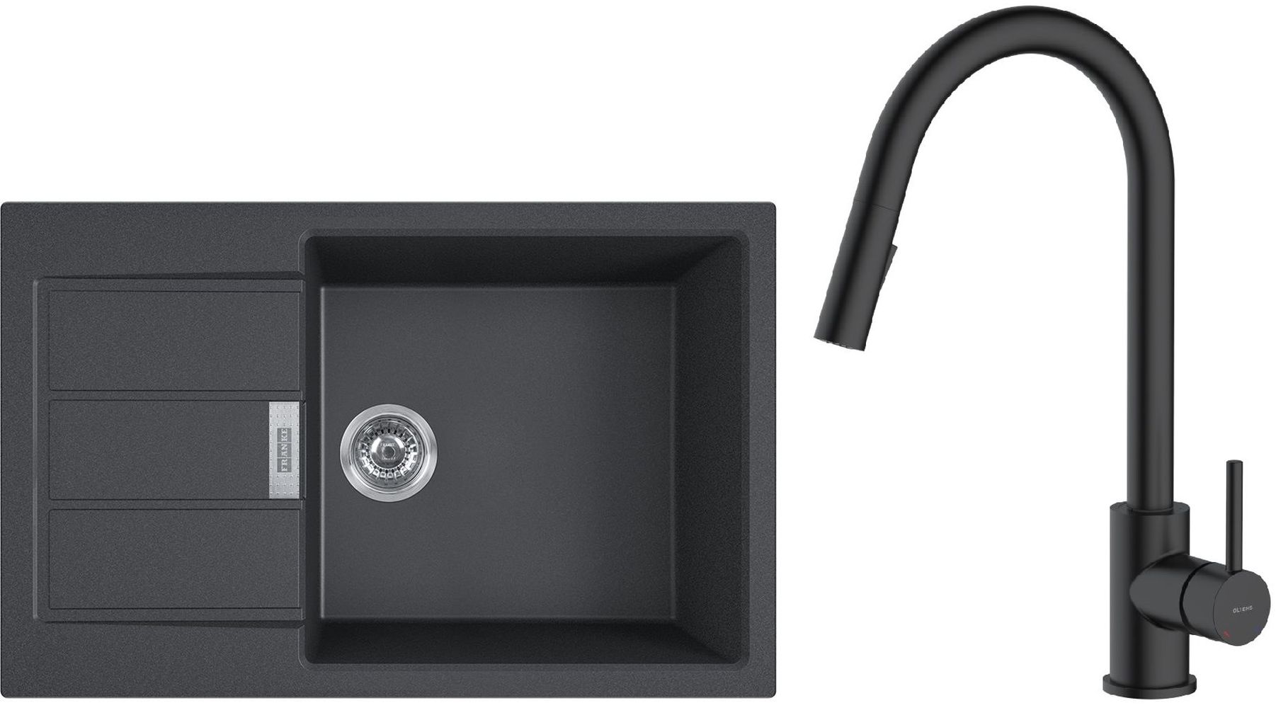 Súprava drez Tectonite Franke Sirius 2.0 143.0618.577, kuchynská batéria Oltens Litla 35204300