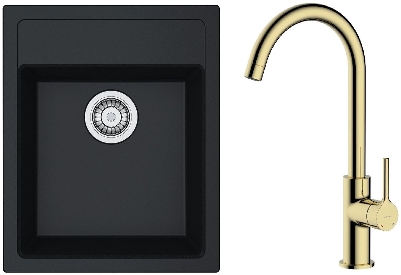 Súprava drez Tectonite Franke Sirius 114.0503.041, kuchynská batéria Oltens Skafta 35206800