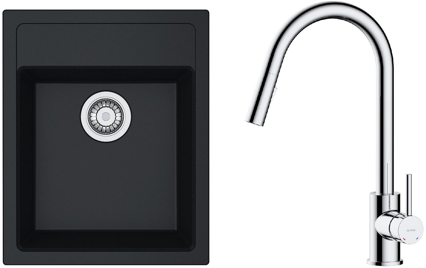 Súprava drez Tectonite Franke Sirius 114.0503.041, kuchynská batéria Oltens Litla 35204100