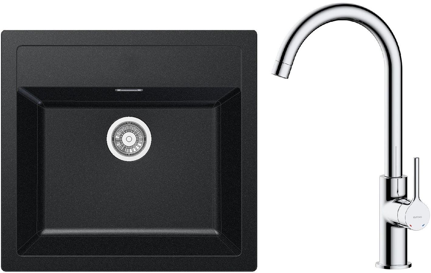 Súprava drez Tectonite Franke Sirius 114.0264.011, kuchynská batéria Oltens Skafta 35206100