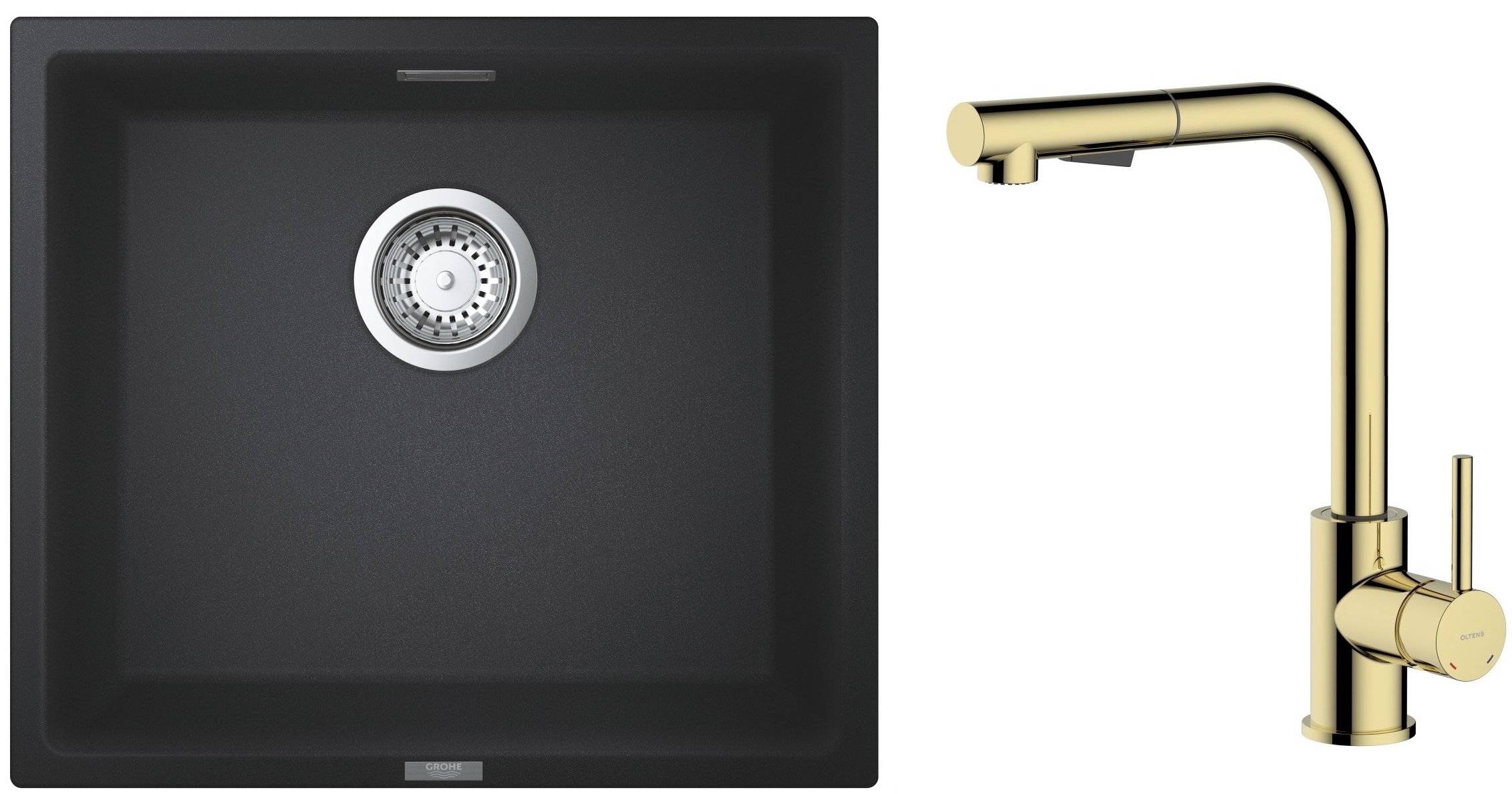 Súprava kuchynská batéria Oltens Myvat 35205800, granitový drez Grohe K700 31653AP0