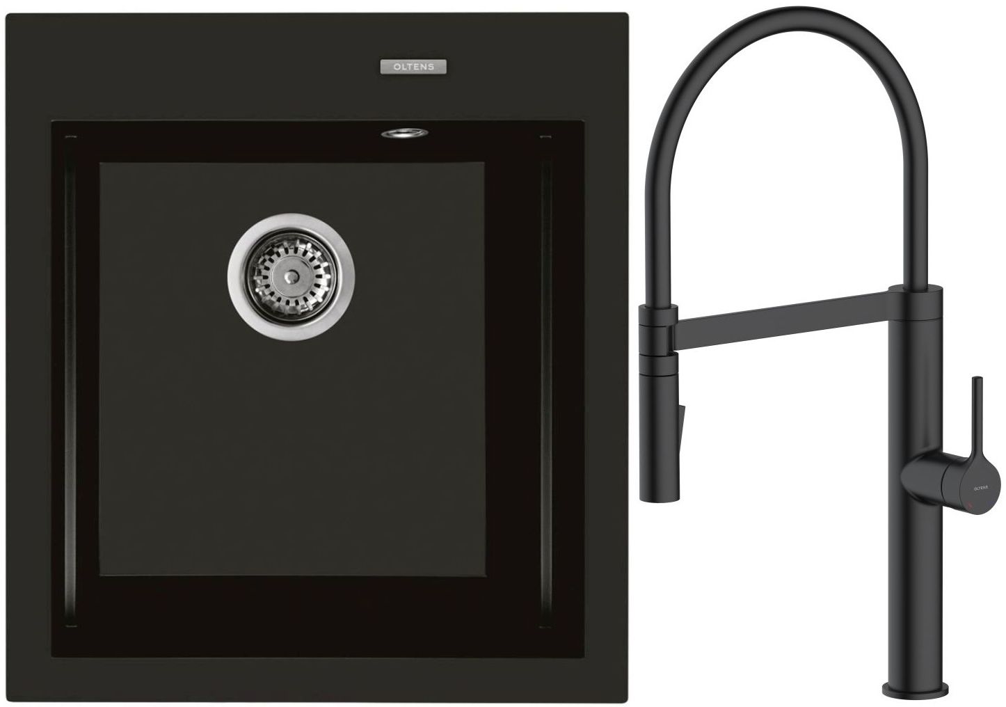 Súprava kuchynská batéria Oltens Borga 35207300, granitový drez Oltens Gravan 72001300