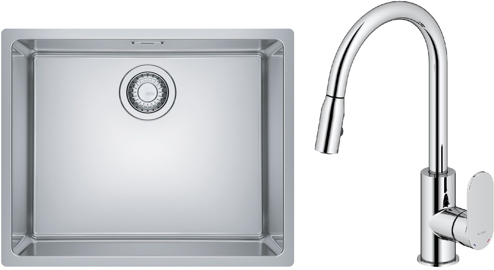 Súprava nerezový drez Franke Maris 122.0543.996, kuchynská batéria Oltens Lista 35202100