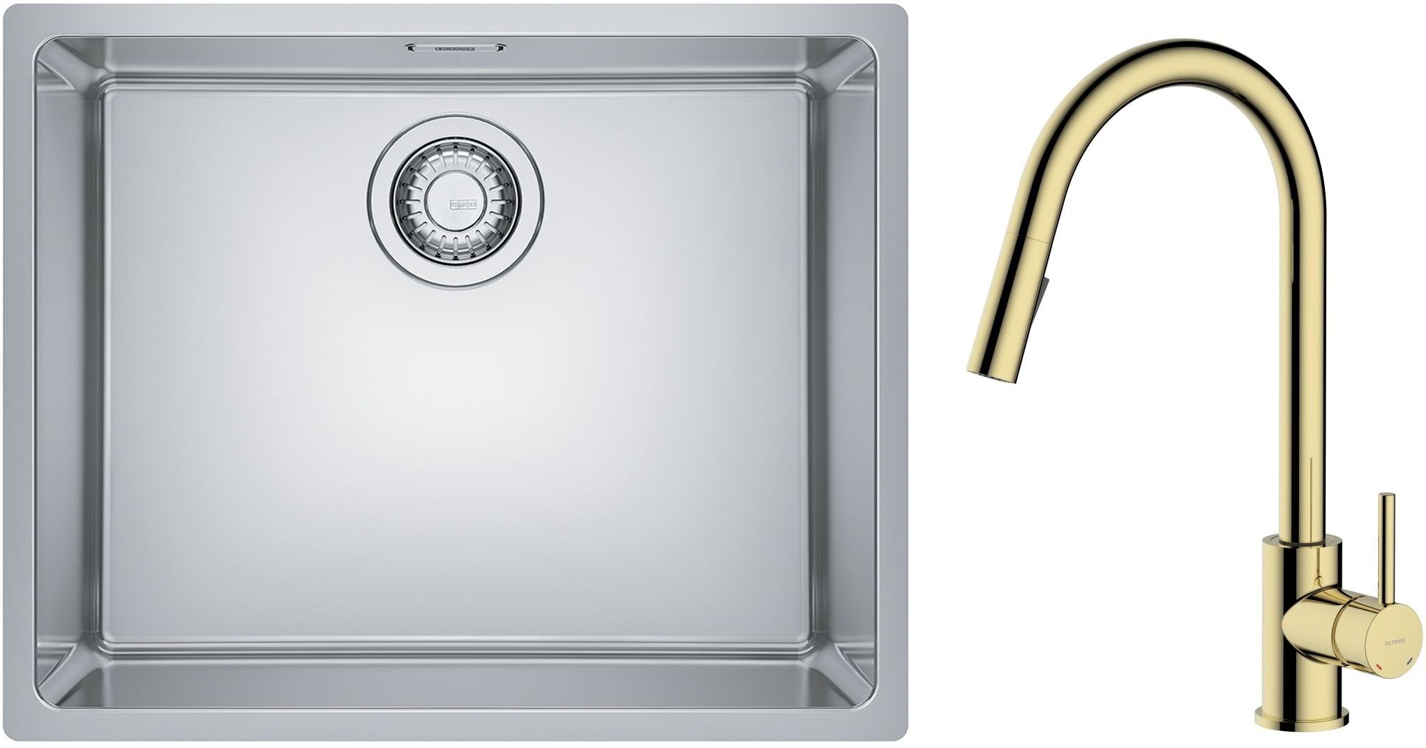 Súprava nerezový drez Franke Maris 122.0543.996, kuchynská batéria Oltens Litla 35204800