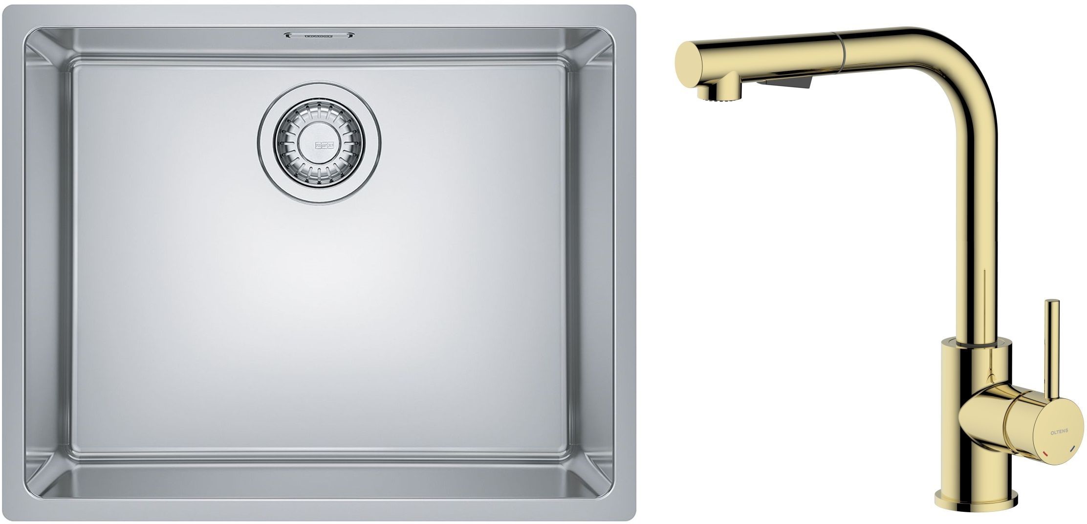 Súprava nerezový drez Franke Maris 122.0543.996, kuchynská batéria Oltens Myvat 35205800