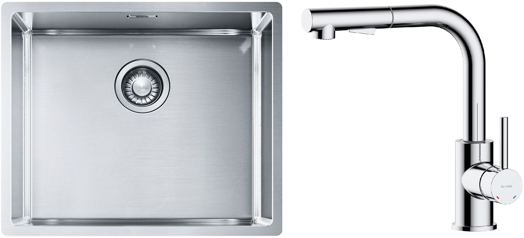 Súprava nerezový drez Franke Box 127.0453.656, kuchynská batéria Oltens Myvat 35205100
