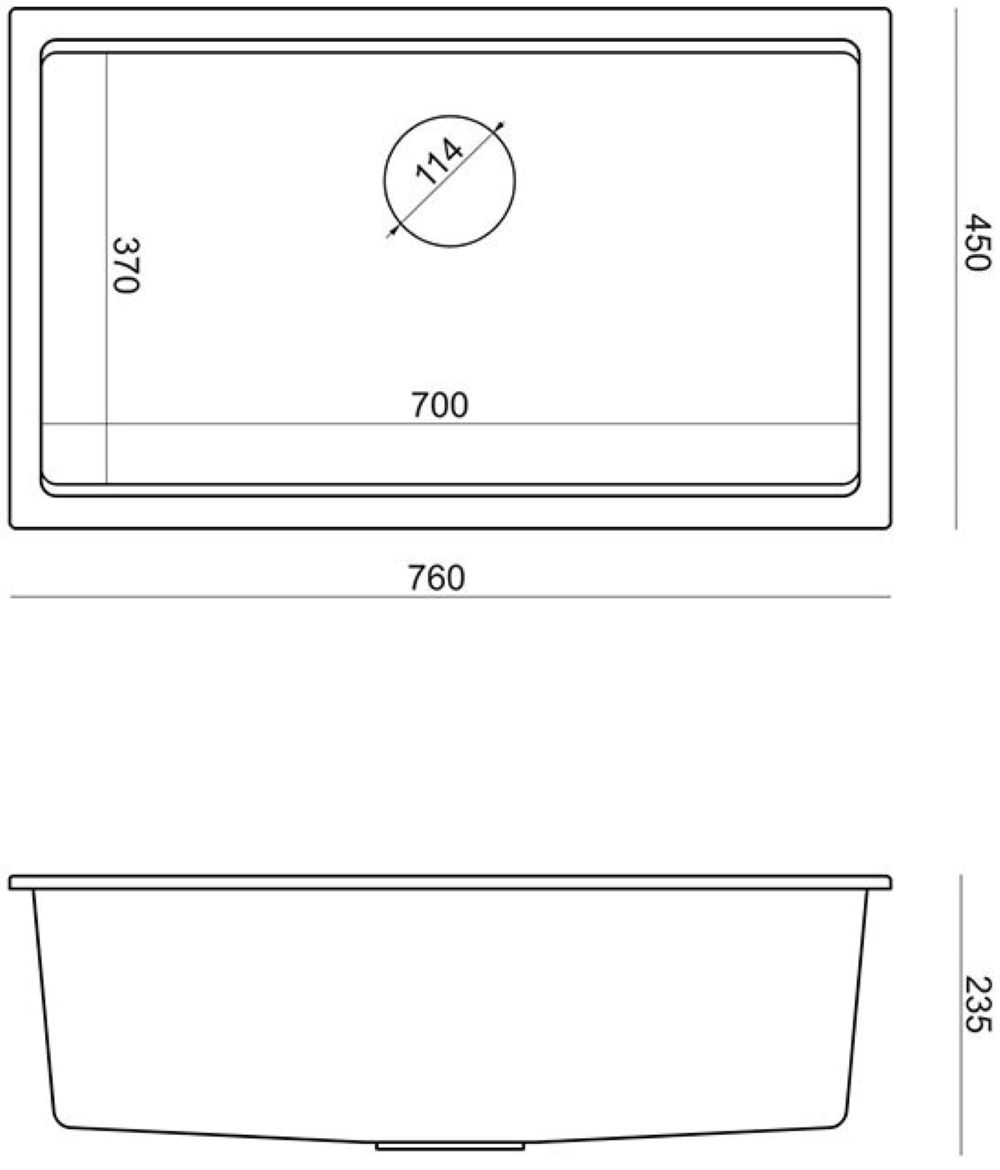 Quadron Logan drez graniteq 76x45 cm čierna HQD7644U7_PVDG1_U