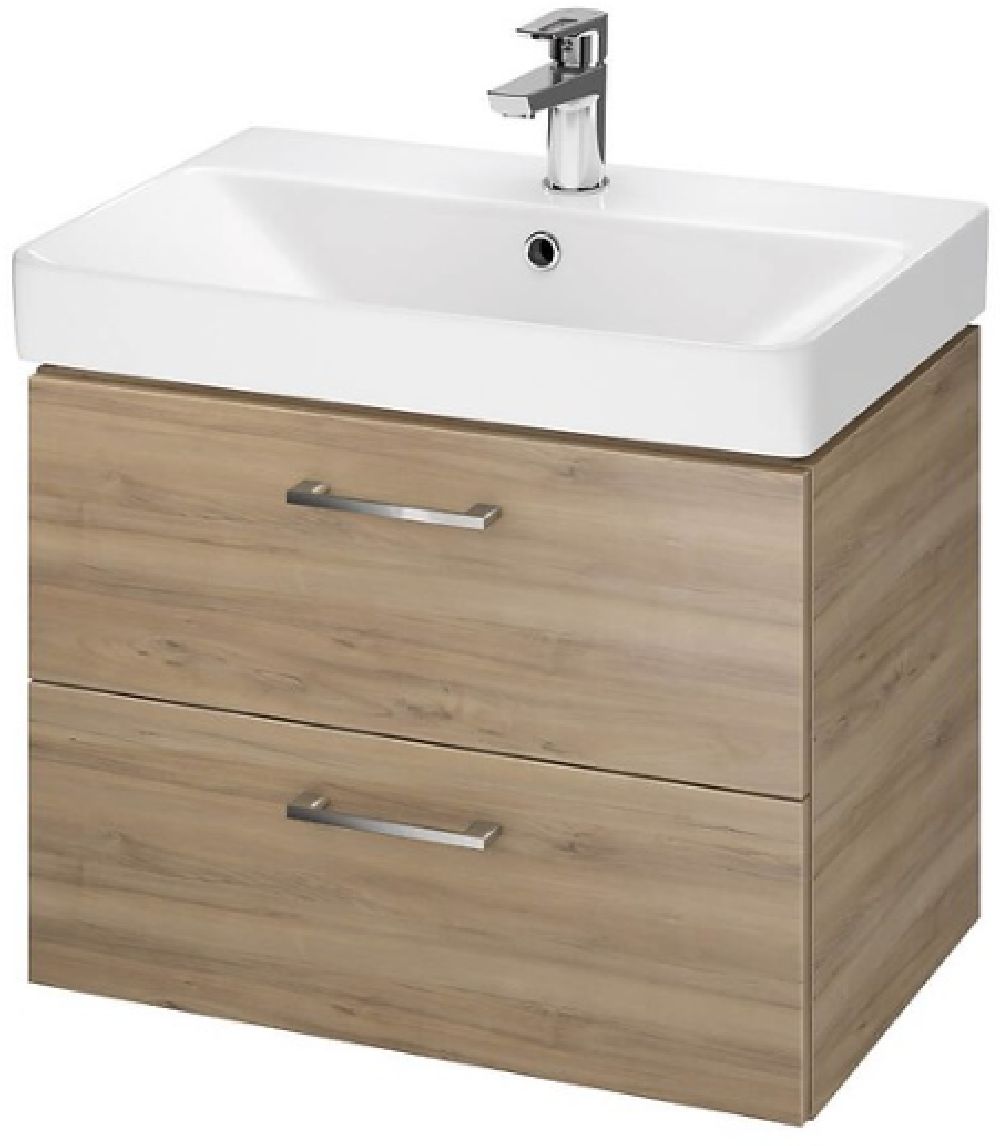 Cersanit Lara skrinka z kúpeľňovej súpravy 59.4x37.5x46 cm závesná kúpeľňová skrinka pod umývadlo orech S926-064-DSM