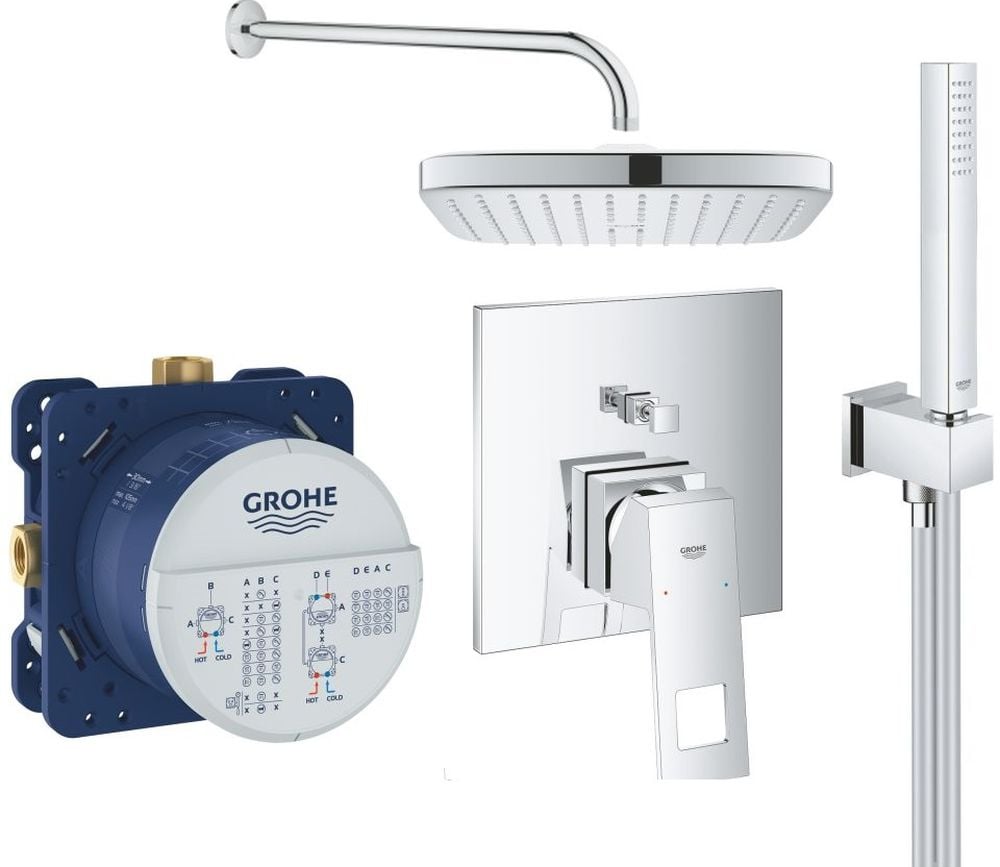 Súprava vaňová/sprchová batéria Grohe Eurocube 24062000, horná/hlavová sprcha Grohe Vitalio Comfort 26695000, 26405000, 35600000, 27851000