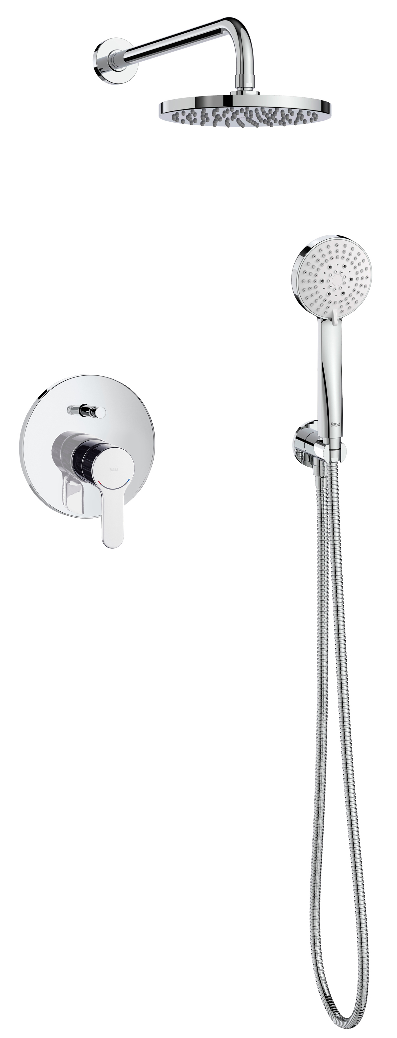Roca L-20 sprchová súprava podomietková s dažďovou sprchou chrómová A5D1809C00