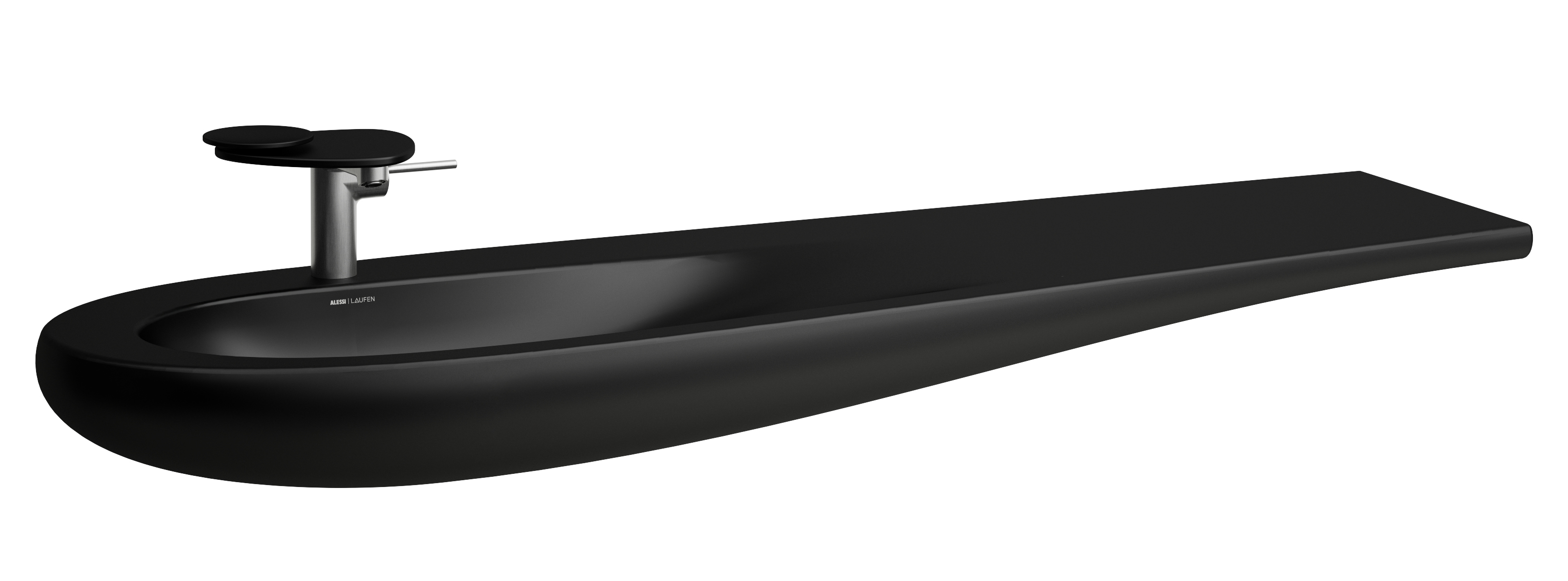 Laufen Il Bagno Alessi umývadlo 160x50 cm klasické umývadlo-umývadlo na nábytok čierna H8149717161041