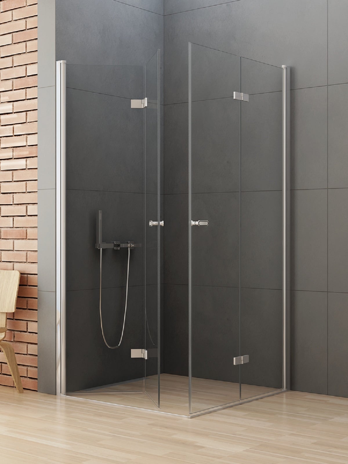 New Trendy New Soleo sprchovací kút 80x70 cm štvorcová chromová lesklé/priehľadné sklo D-0147A/D-0152A