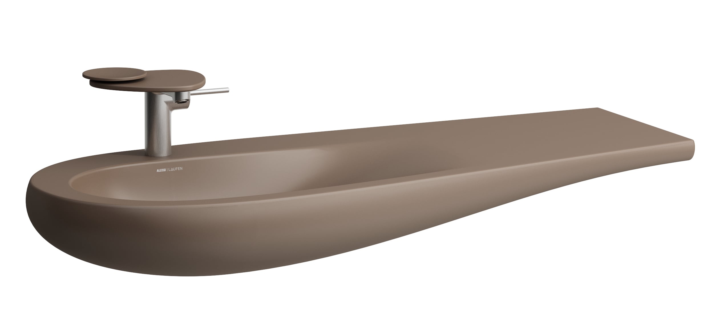 Laufen Il Bagno Alessi umývadlo 120x50 cm klasické umývadlo-umývadlo na nábytok hnedá/béžová H8149731881091