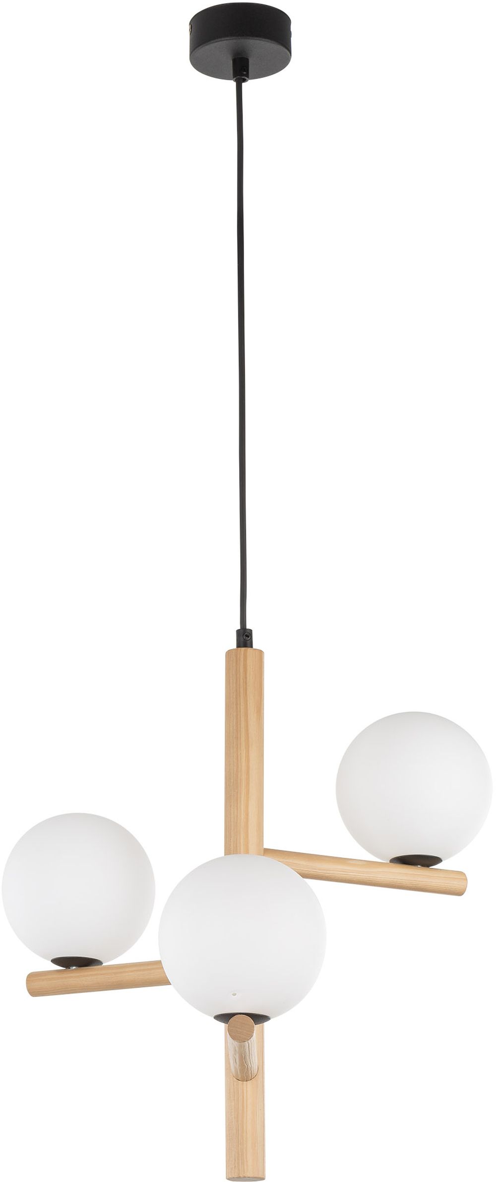 TK Lighting Estera Wood závesné svietidlo 3x6 W biela-drevená 6799