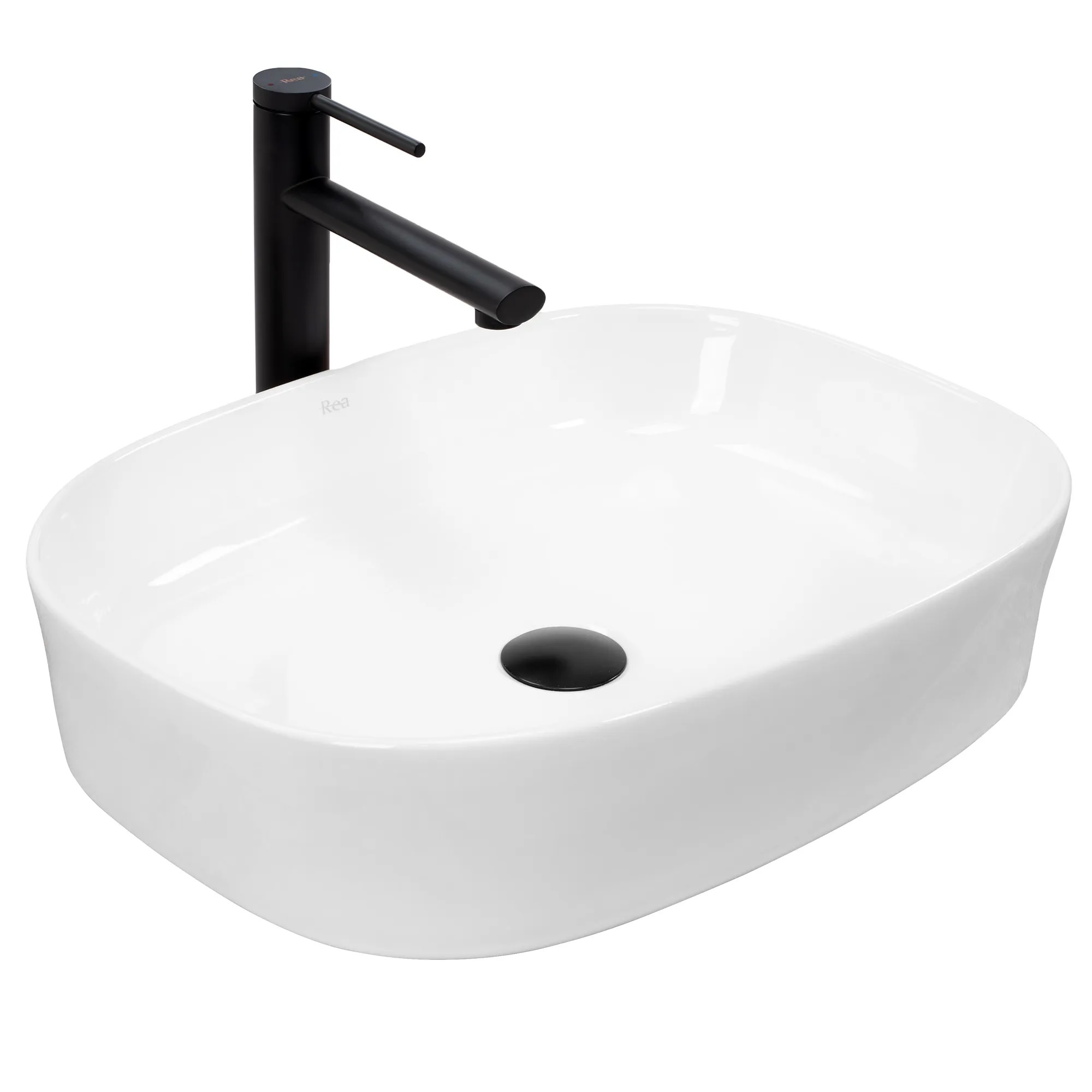 Rea Angie umývadlo 52x38 cm obdĺžnik pultové umývadlo biela REAU4121