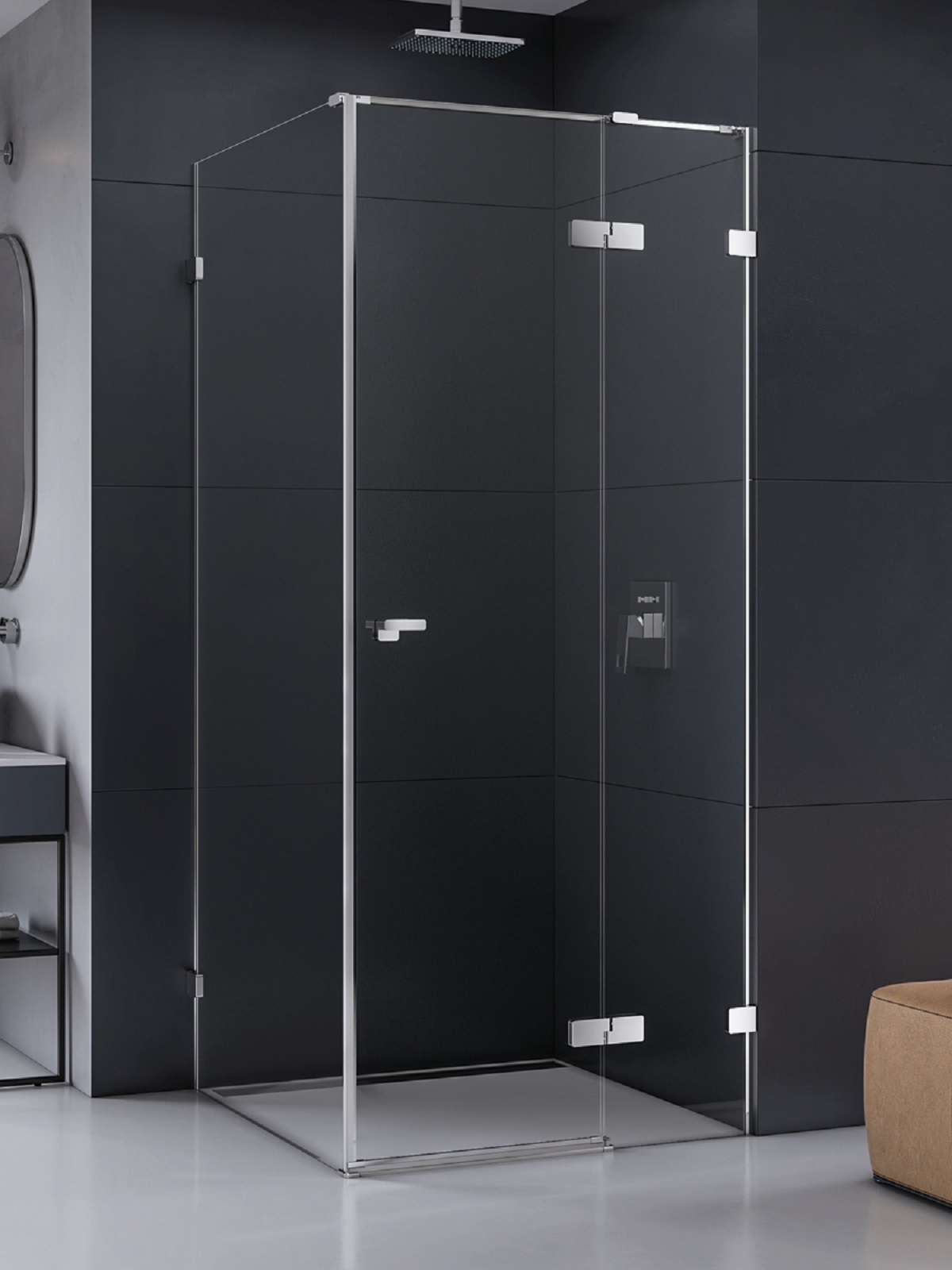 New Trendy Eventa sprchovací kút 90x90 cm obdĺžniková chromová lesklé/priehľadné sklo EXK-4506