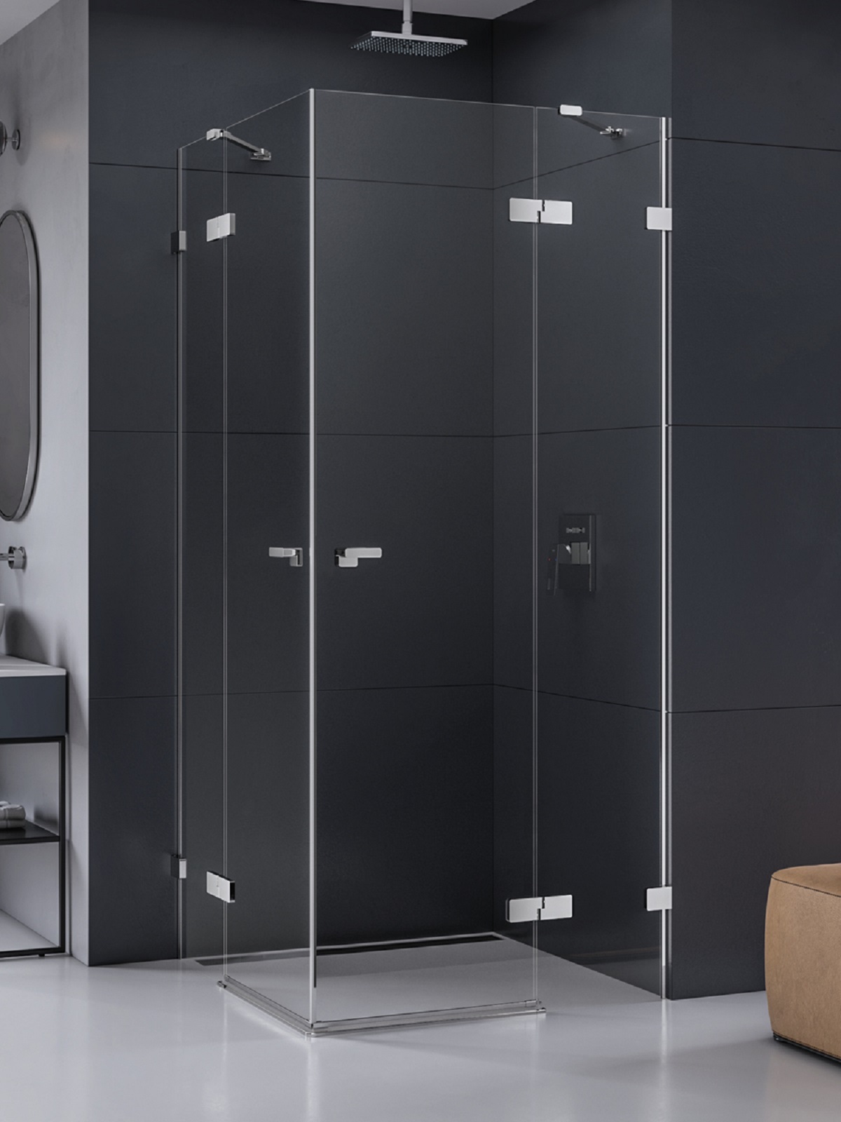 New Trendy Eventa sprchovací kút 80x80 cm obdĺžniková chromová lesklé/priehľadné sklo EXK-4528