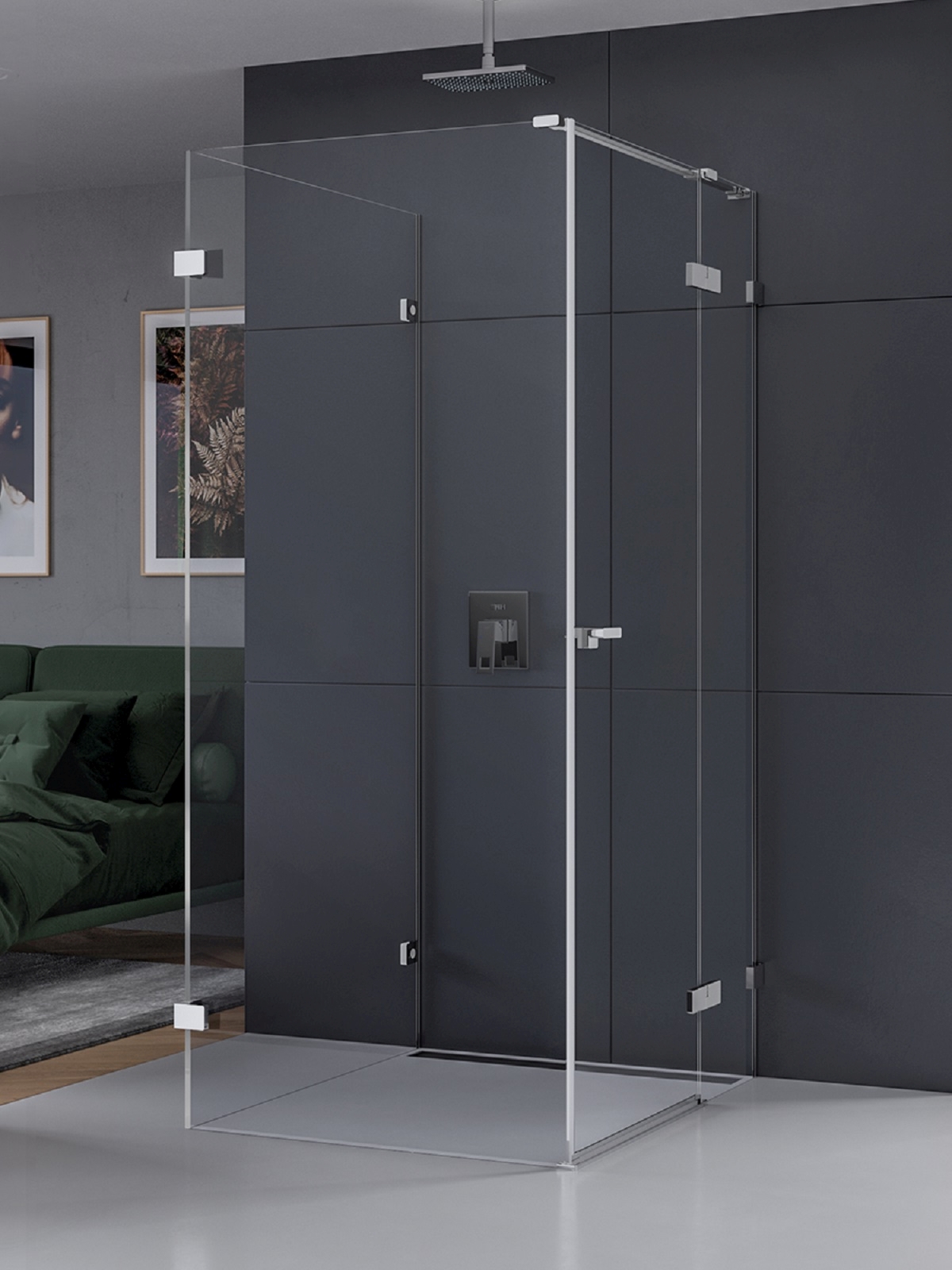 New Trendy Eventa sprchovací kút 100x80 cm štvorcová chromová lesklé/priehľadné sklo EXK-4600