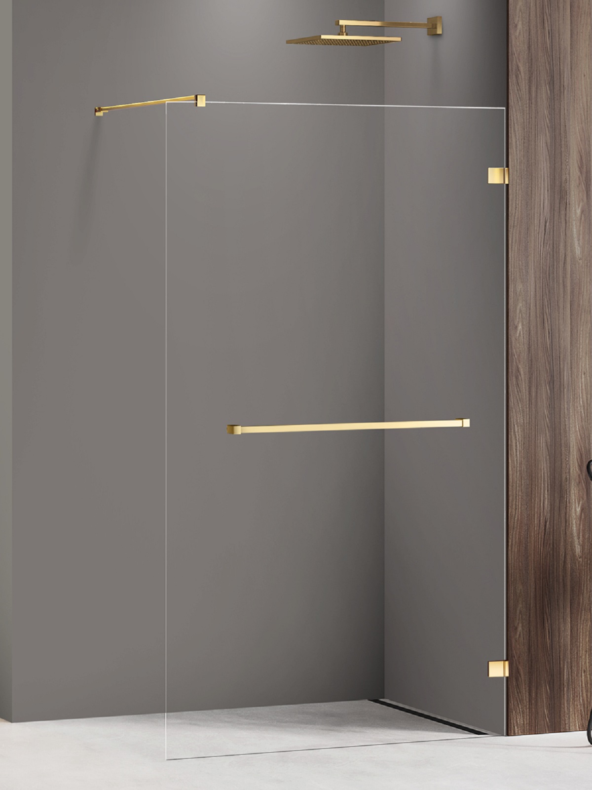 New Trendy Avexa Gold Shine stena sprchového kúta walk -in 60 cm zlatá lesklý/sklo priehľadné EXK-7067