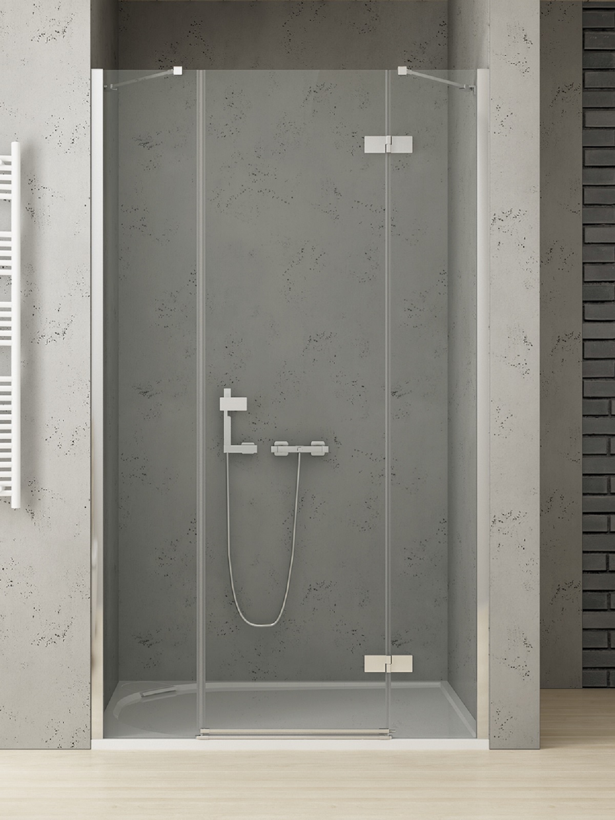 New Trendy Reflexa sprchové dvere 110 cm výklopné chróm lesklá/priehľadné sklo EXK-5076