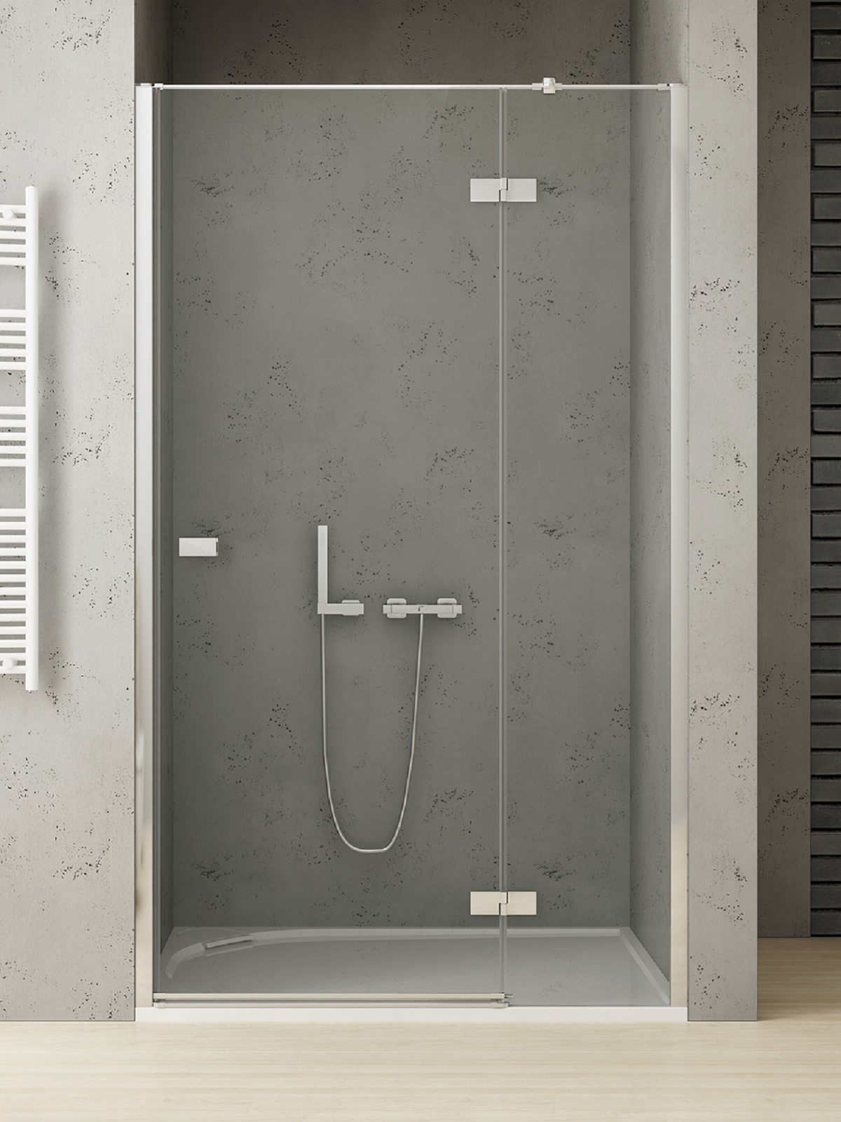 New Trendy Reflexa sprchové dvere 80 cm výklopné chróm lesklá/priehľadné sklo EXK-5058