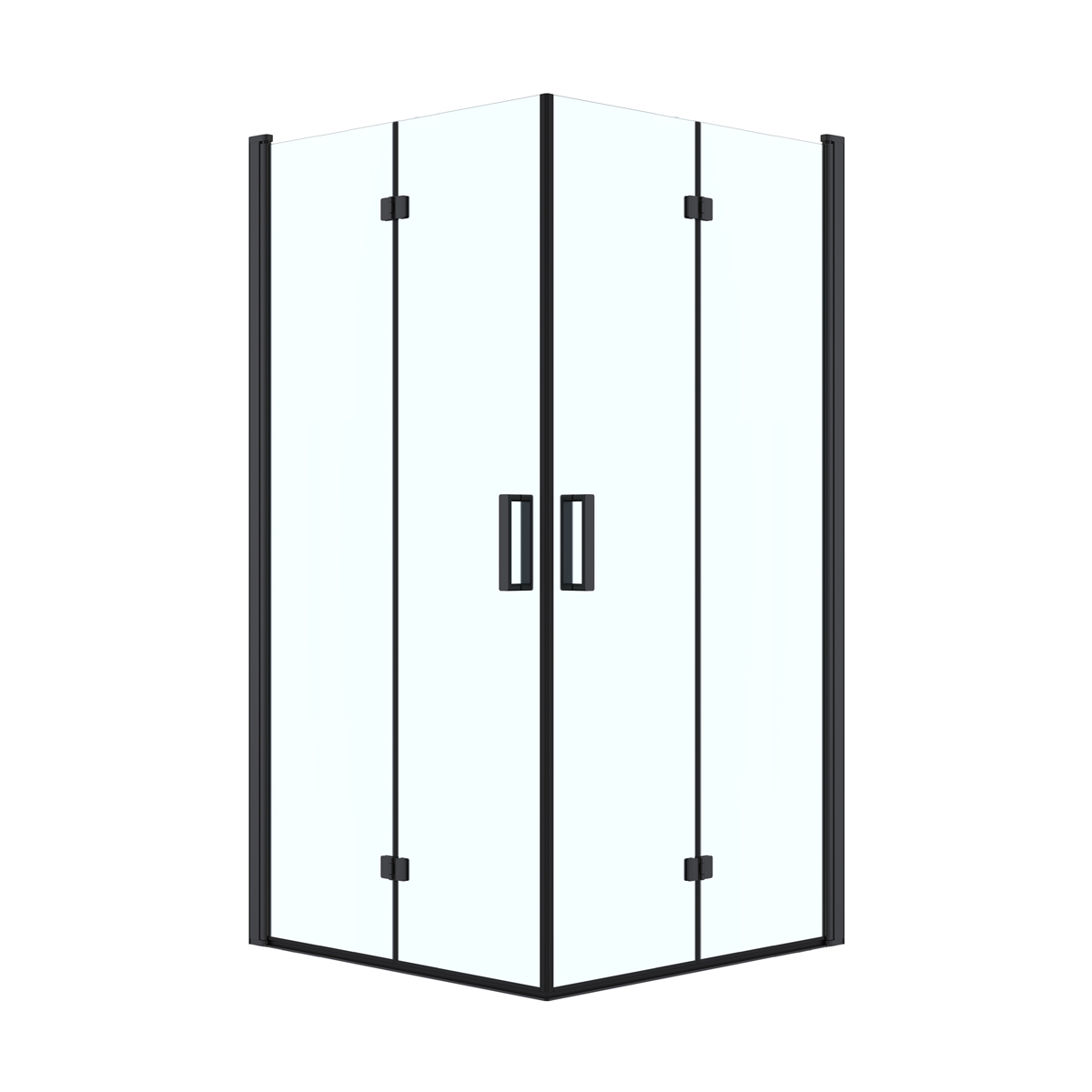 Oltens Byske sprchovací kút 90x90 cm obdĺžniková čierna matné/priehľadné sklo 20002300