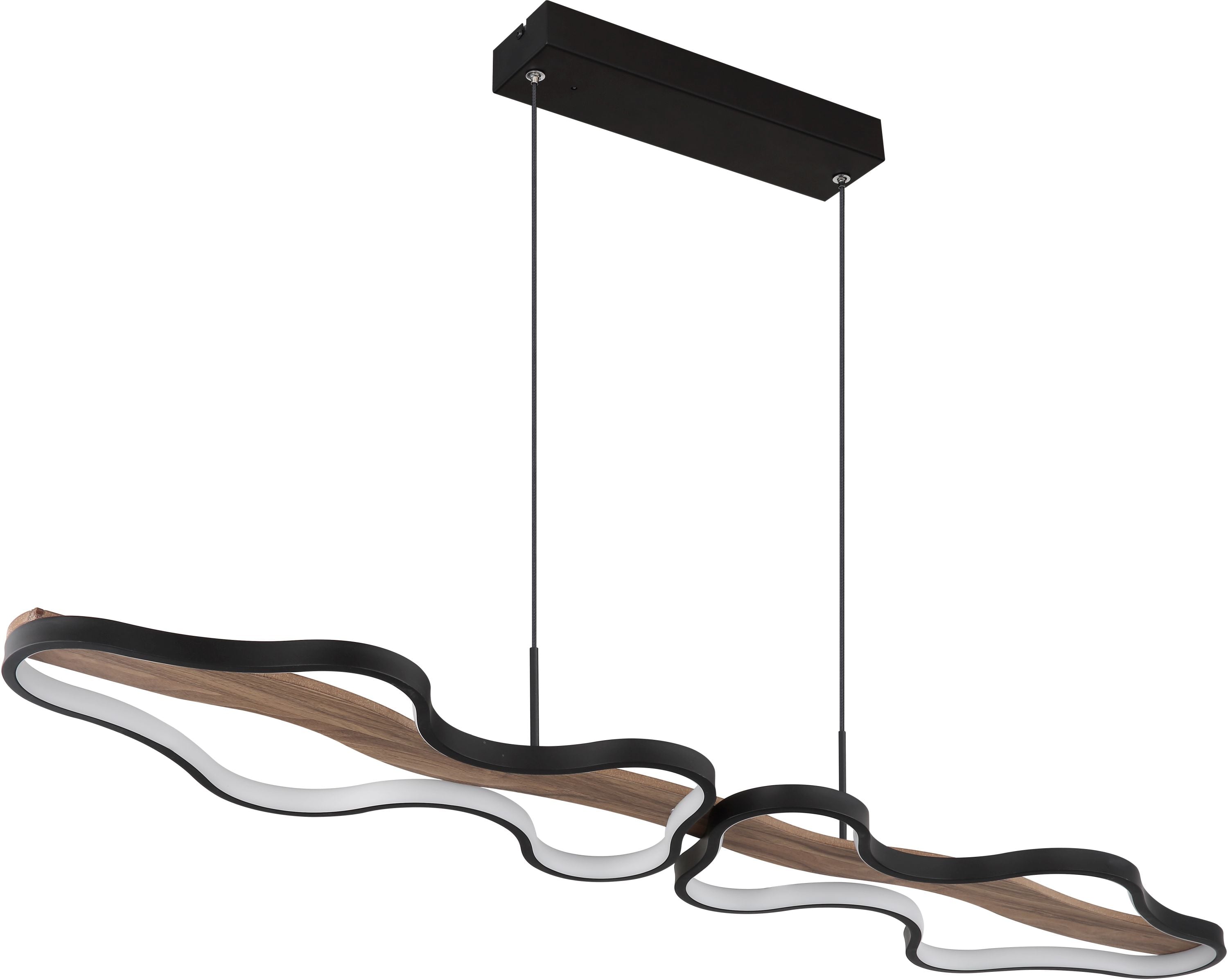 Globo Lighting Bezzy závesné svietidlo 2x36 W čierna-drevená 67181H1