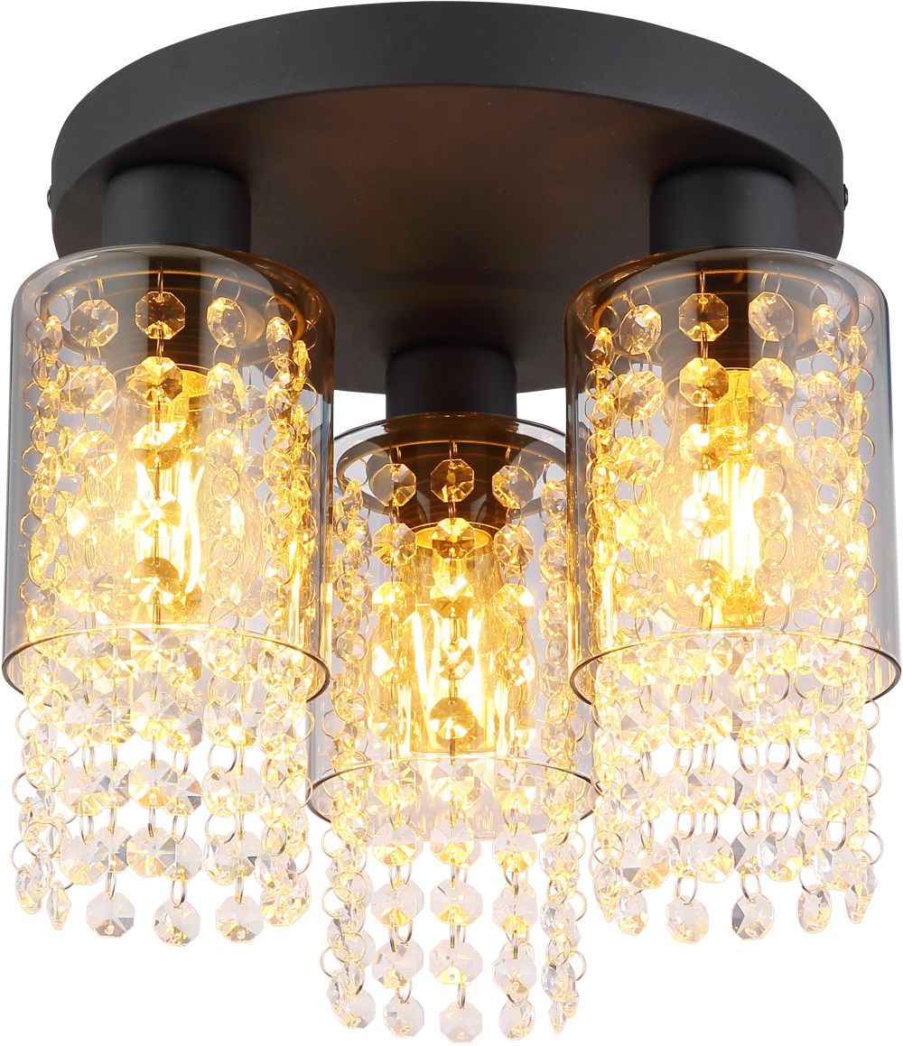 Globo Lighting Backey stropné svietidlo 3x40 W čierna-dymová 15799-3D