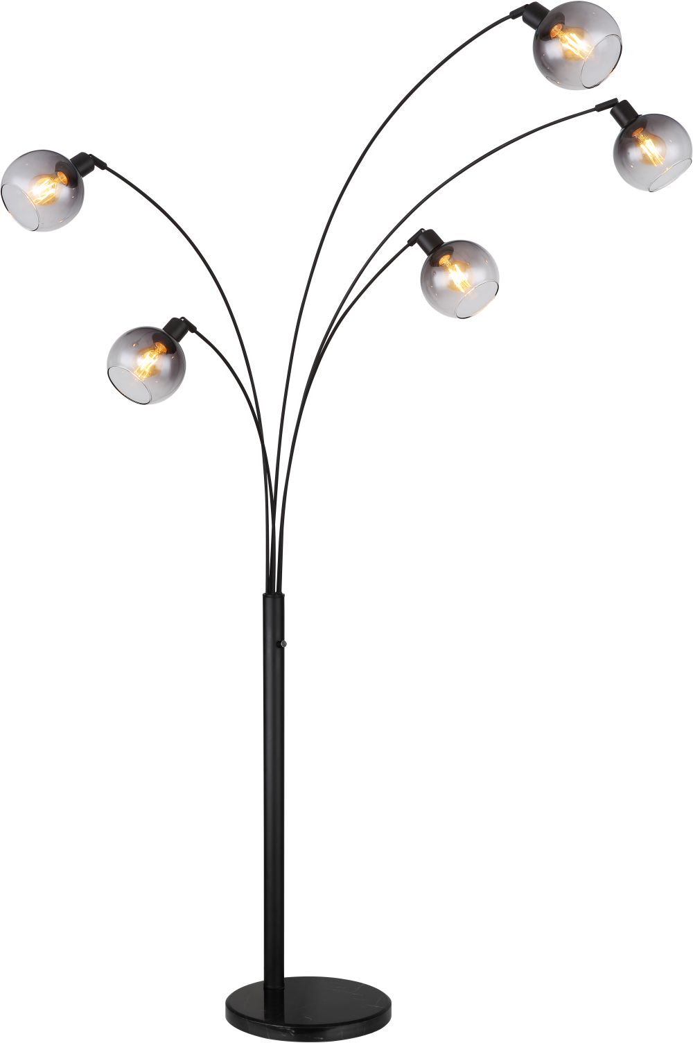 Globo Lighting Seymour stojaca lampa 5x40 W čierna-dymová 58228NBS