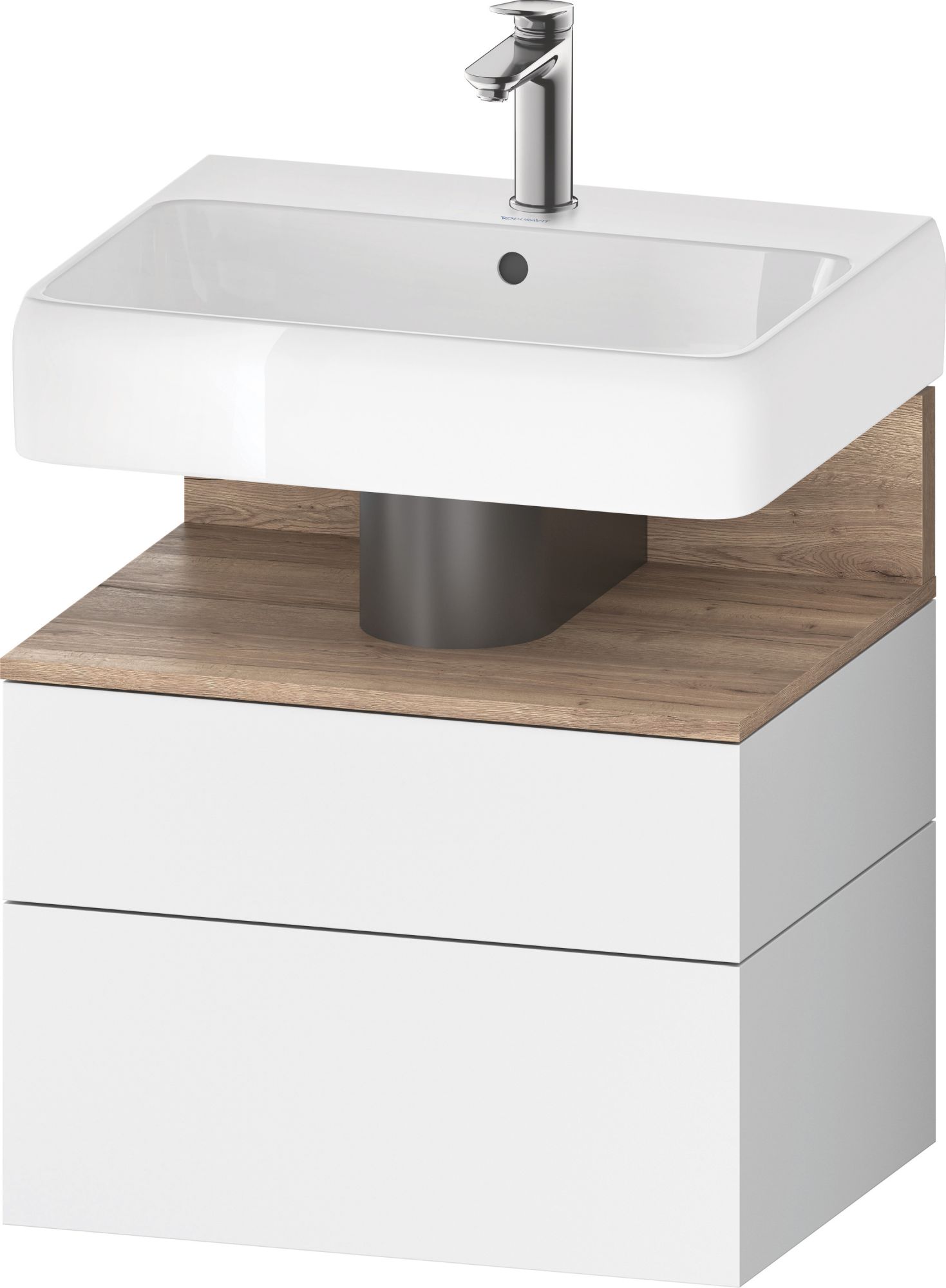 Duravit Qatego skrinka 59x47x59 cm závesná kúpeľňová skrinka pod umývadlo biela-dub QA4393055180010