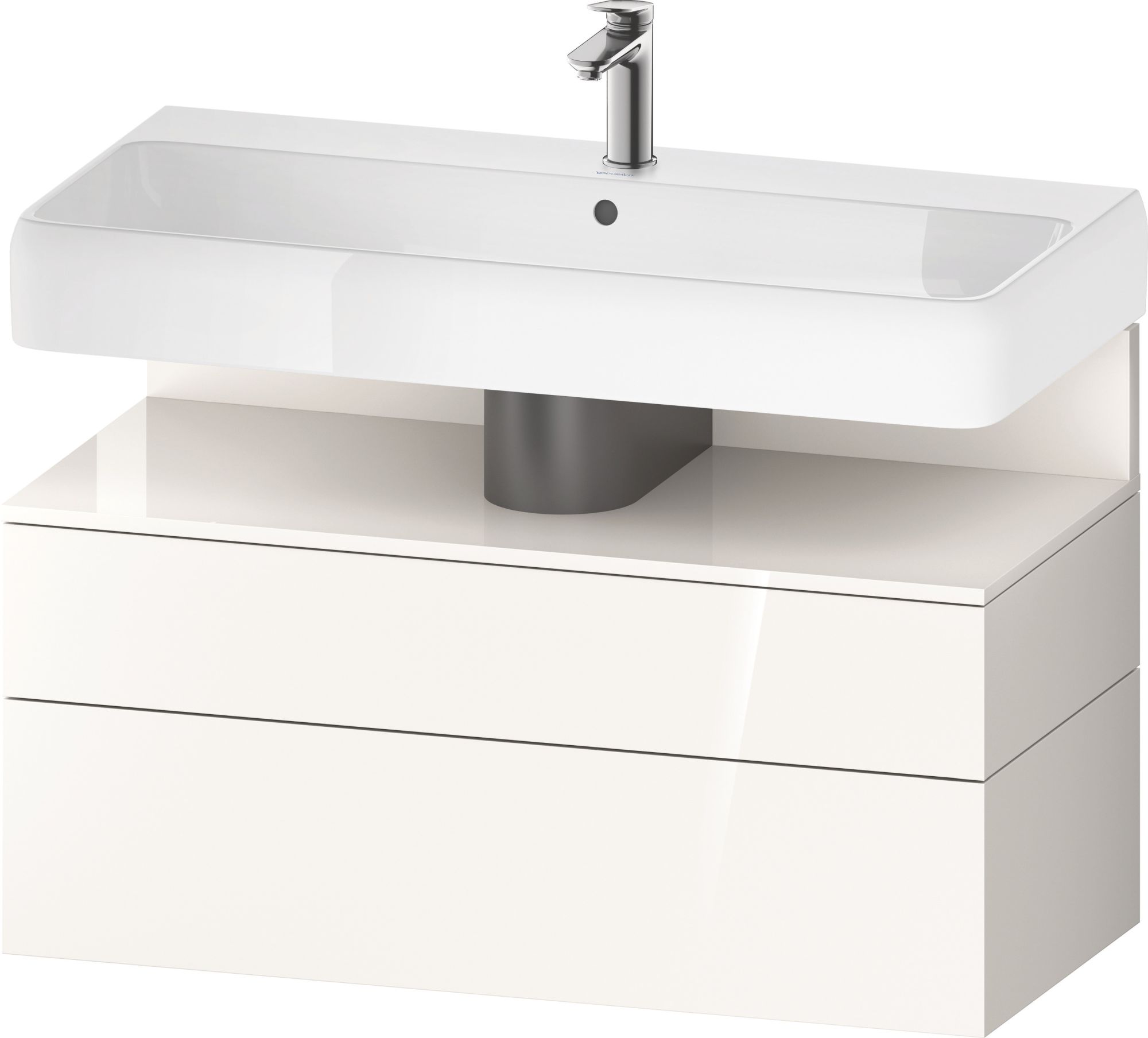 Duravit Qatego skrinka 99x47x59 cm závesná kúpeľňová skrinka pod umývadlo biela QA4395022220010