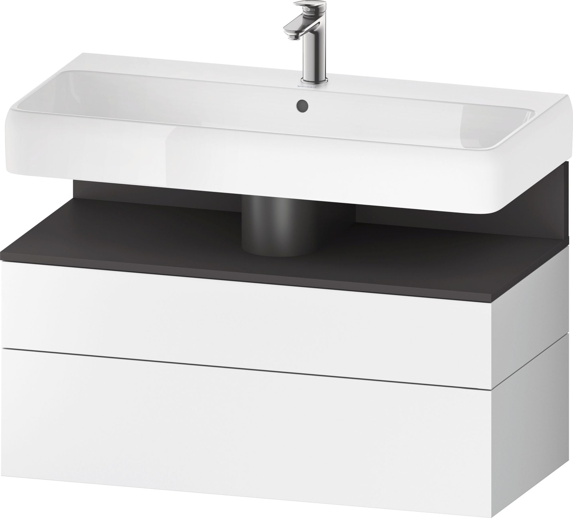 Duravit Qatego skrinka 99x47x59 cm závesná kúpeľňová skrinka pod umývadlo biela-grafitová QA4395049180010