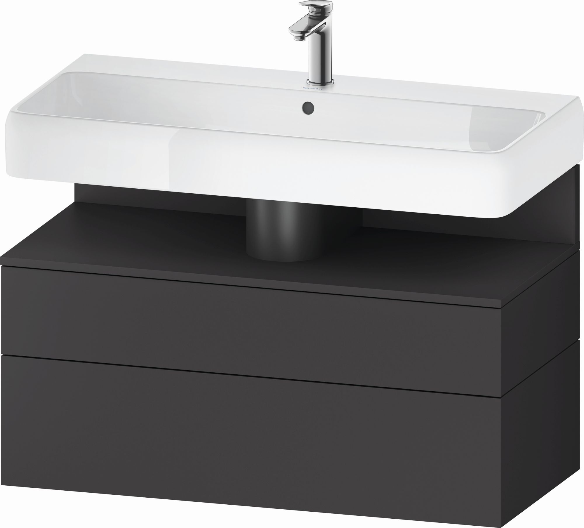 Duravit Qatego skrinka 99x47x59 cm závesná kúpeľňová skrinka pod umývadlo grafitová QA4395049490010