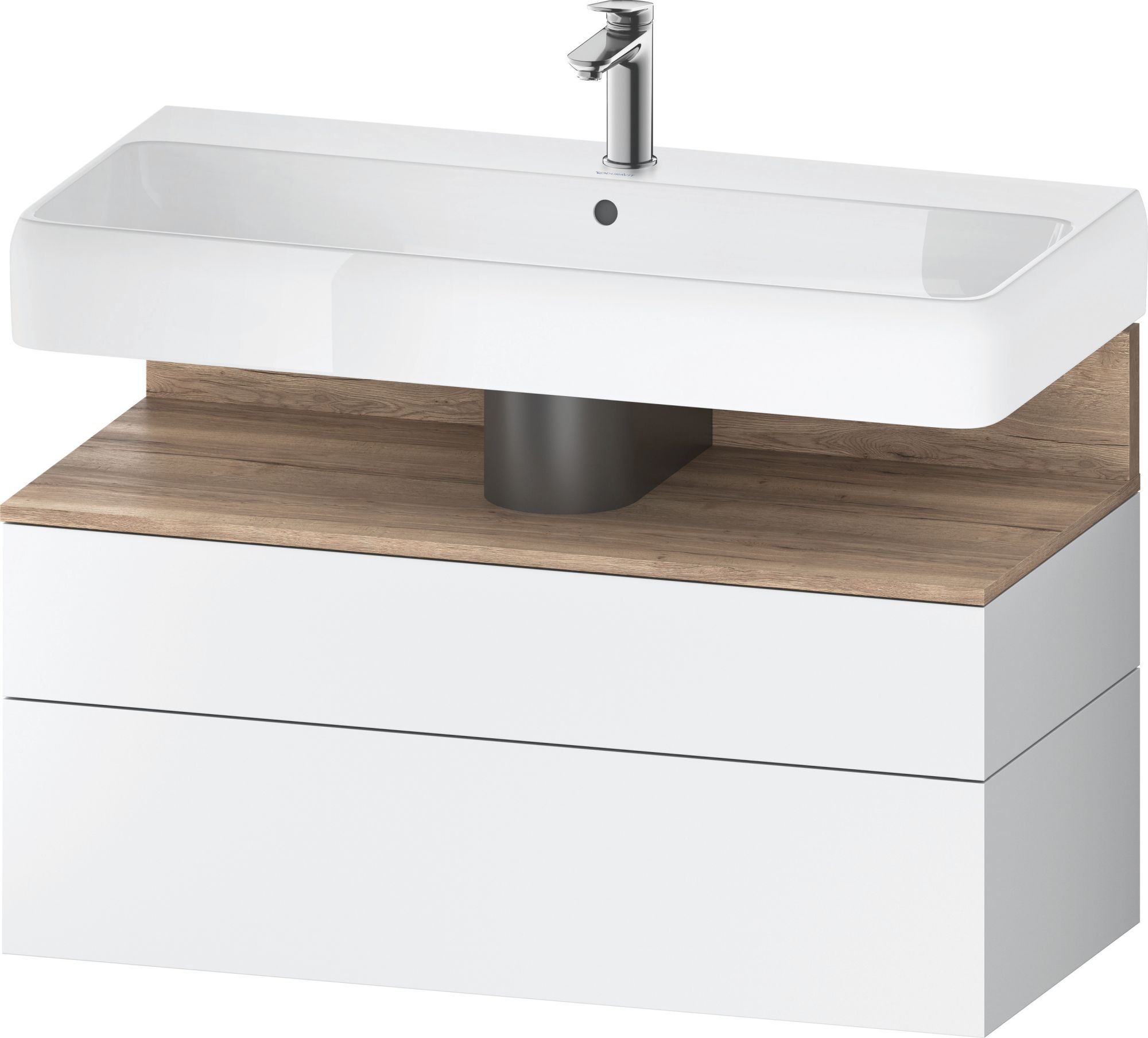 Duravit Qatego skrinka 99x47x59 cm závesná kúpeľňová skrinka pod umývadlo biela-dub QA4395055180010