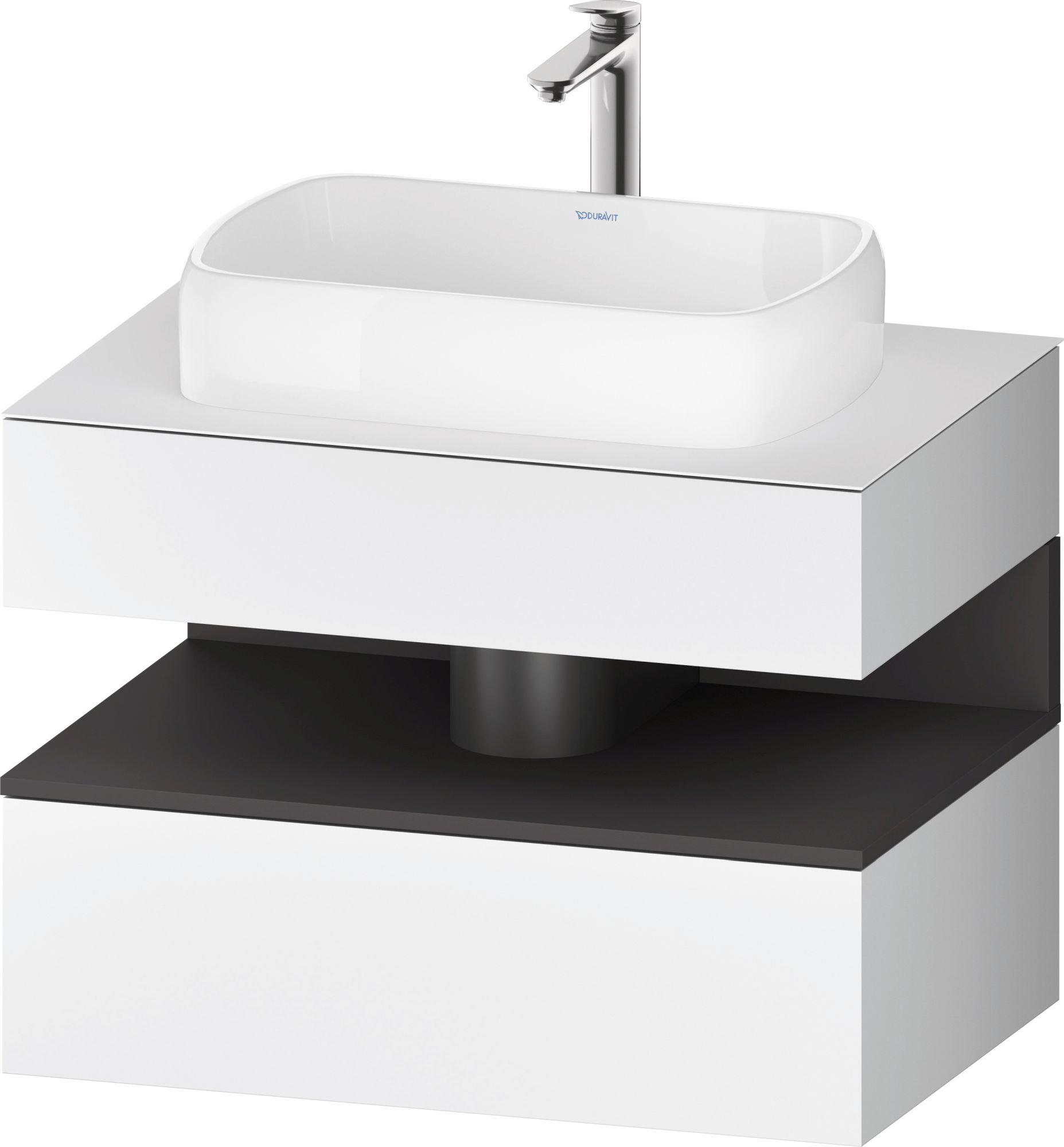 Duravit Qatego skrinka 80x55x60 cm závesná kúpeľňová skrinka pod umývadlo biela-grafitová QA4730049180010