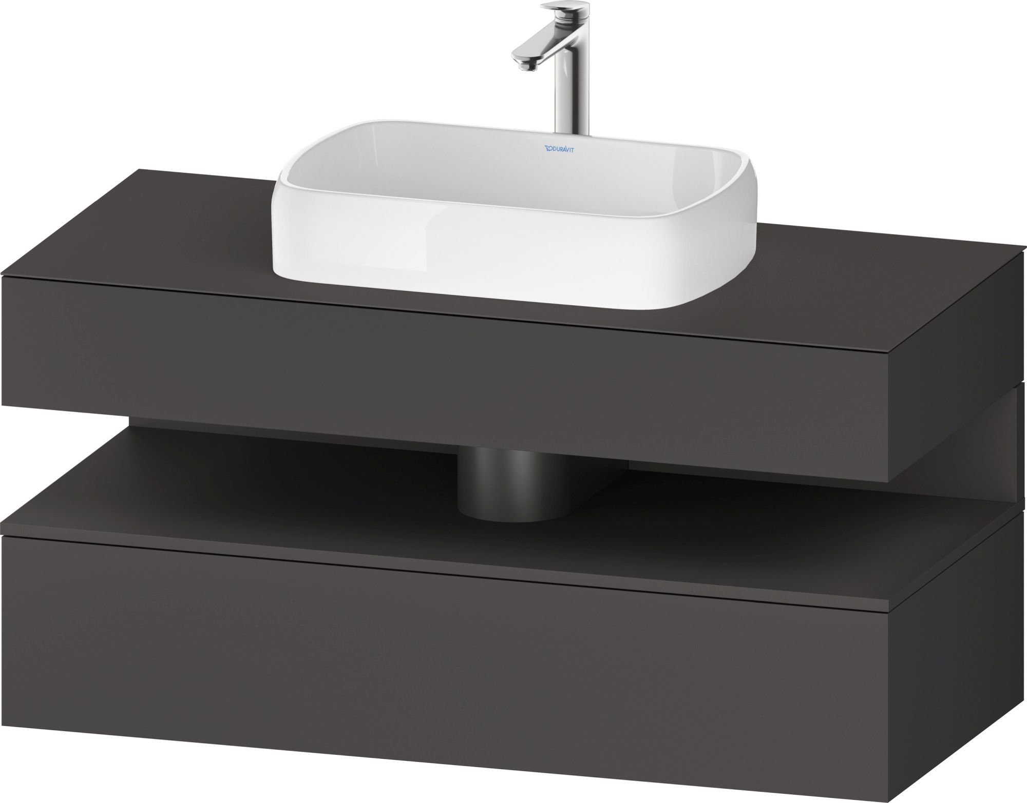 Duravit Qatego skrinka 120x55x60 cm závesná kúpeľňová skrinka pod umývadlo grafitová QA4732049490010