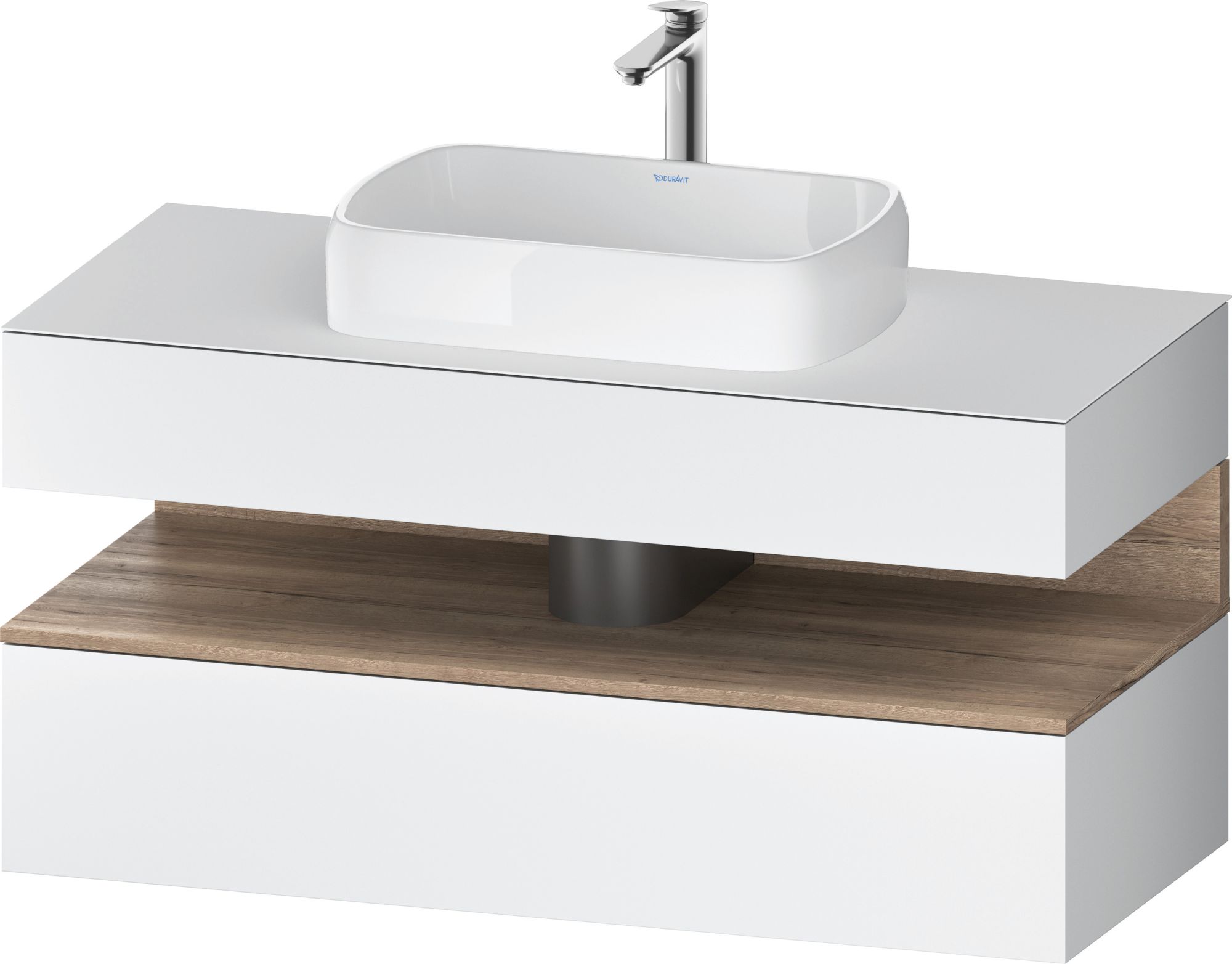 Duravit Qatego skrinka 120x55x60 cm závesná kúpeľňová skrinka pod umývadlo biela-dub QA4732055180010
