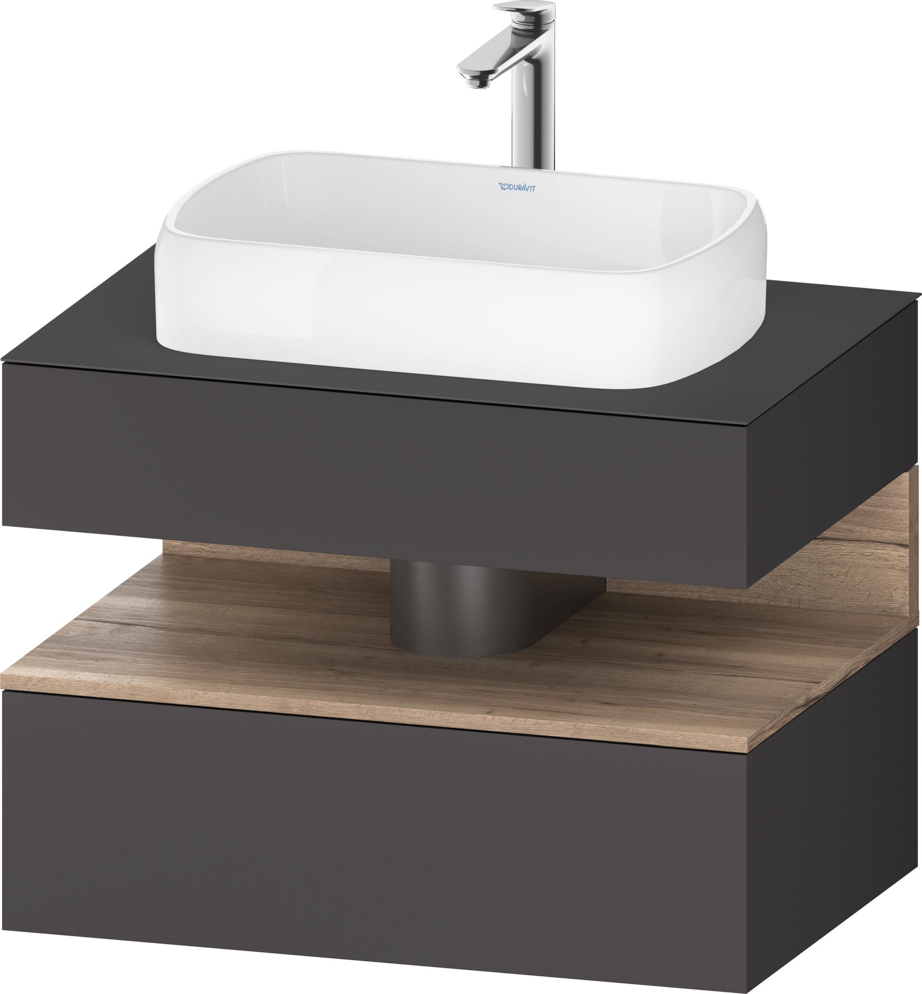 Duravit Qatego skrinka 80x55x60 cm závesné pod umývadlo grafitová-dub QA4730055490010