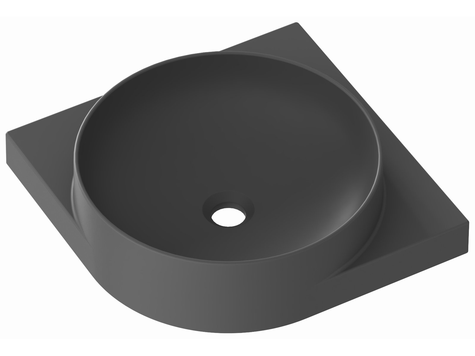 Ravak Yard umývadlo 45x45 cm polokrúhly klasické umývadlo antracitová XJX03045000