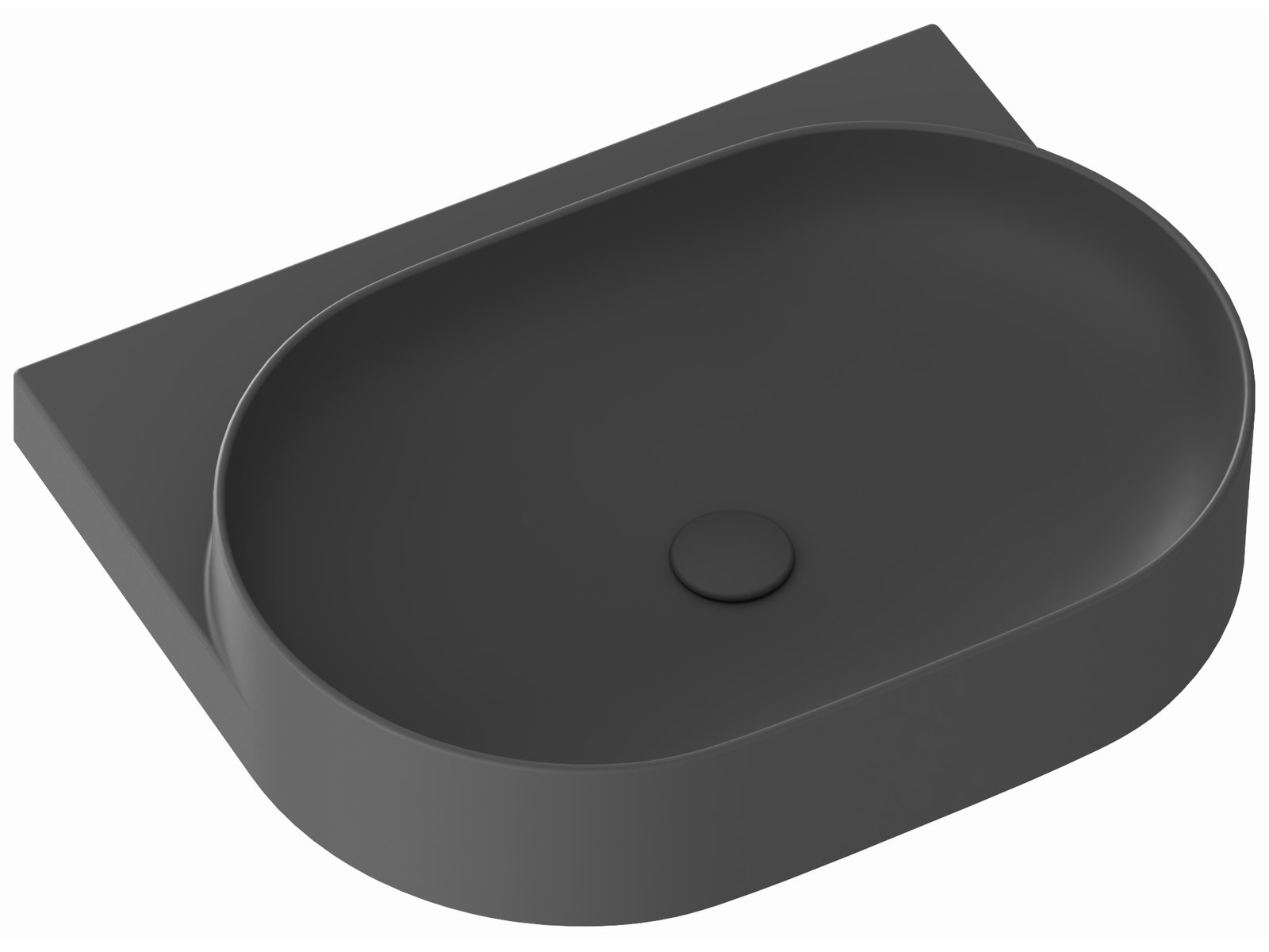 Ravak Yard umývadlo 60.5x50 cm polokrúhly klasické umývadlo antracitová XJX03060000