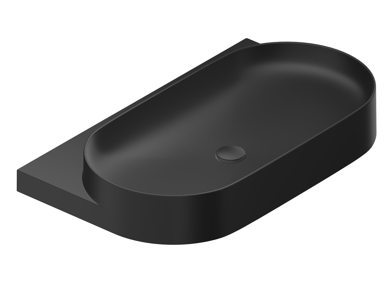 Ravak Yard umývadlo 80.5x50 cm polokrúhly klasické umývadlo-umývadlo na nábytok čierna XJX0D280002