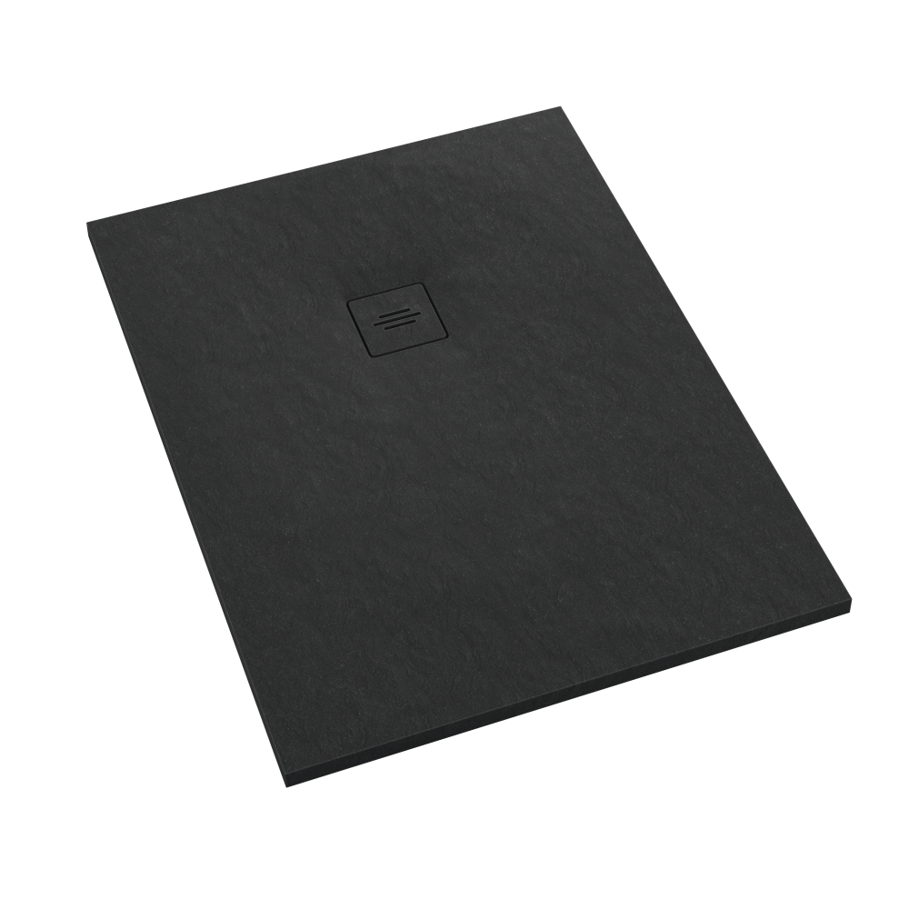 Schedline Protos Black Stone obdĺžniková sprchová vanička + mriežka 100x80 cm čierna 3SP.P1P-80100/C/ST-M1/C/ST