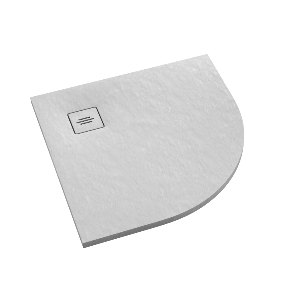 Schedline Protos White Stone polkruhová sprchová vanička 90x90 cm biela 3SP.P1O-9090/B/ST-M1/B/ST