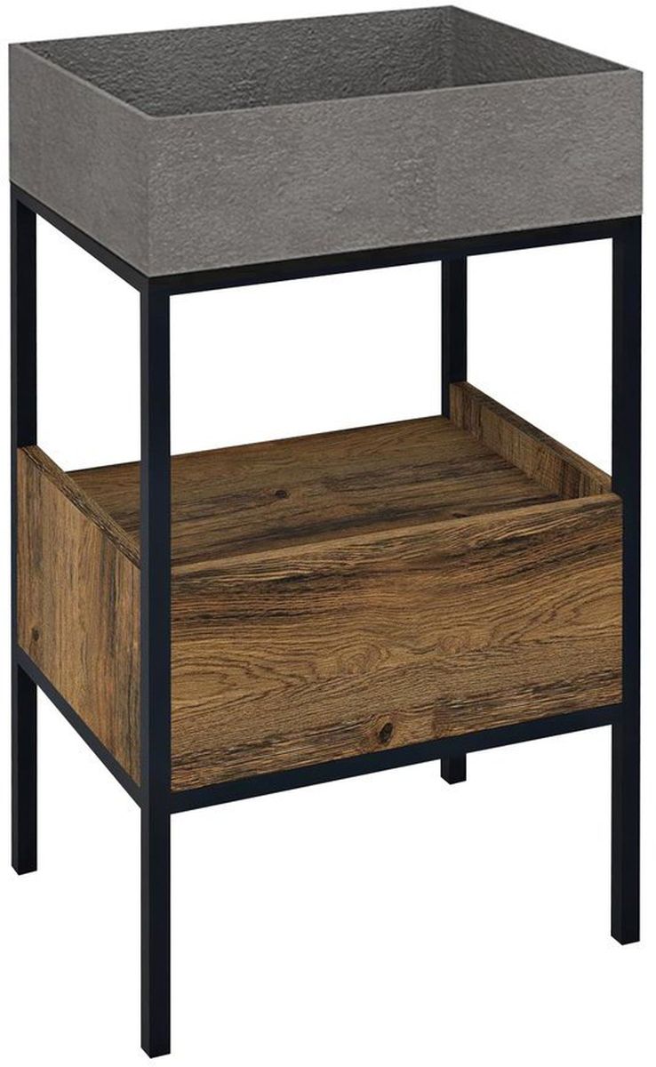 Sapho Skara skrinka 47x36x85 cm stojacie pod umývadlo čierna-dub-dreva CG001-1919