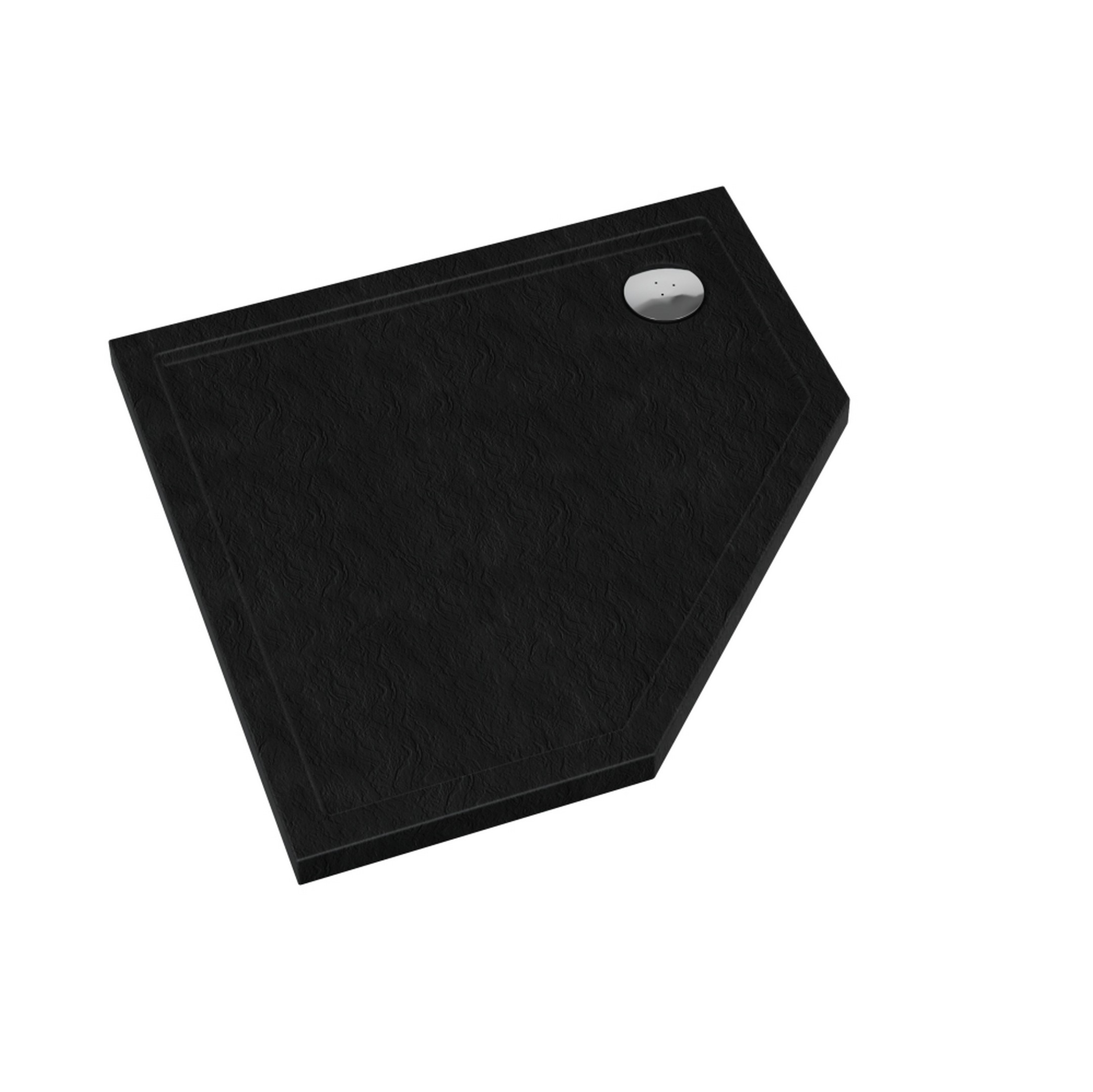 Schedline Sharper Black Stone päťuholníková sprchová vanička 80x80 cm čierna 3S.S1PK-8080/C/ST