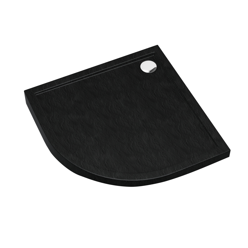 Schedline Sharper Black Stone polkruhová sprchová vanička 80x80 cm čierna 3S.S1O-8080/C/ST