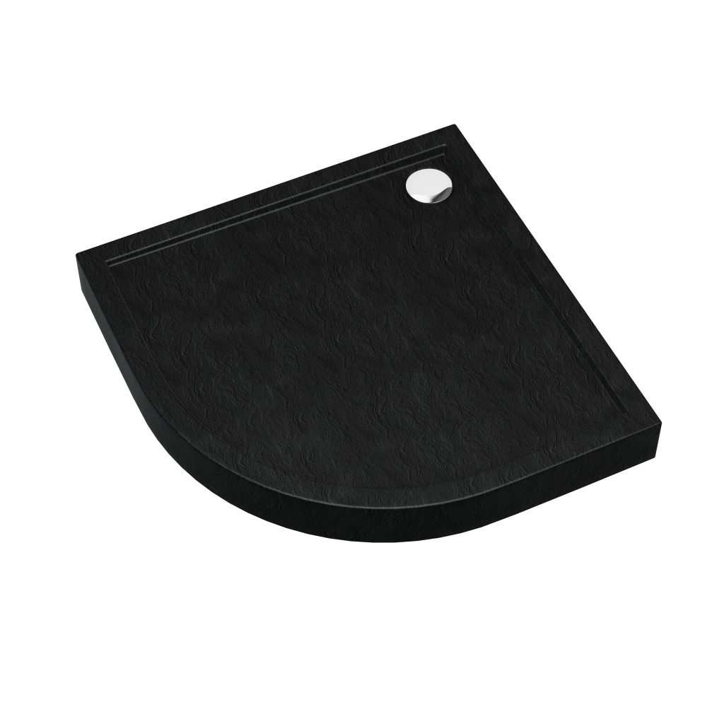 Schedline Cameron Black Stone polkruhová sprchová vanička 80x80 cm čierna 3ST.C1O-8080/C/ST