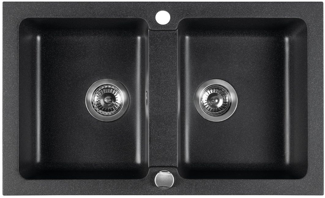 Sapho granitový drez 78x47.5 cm čierna GR2224