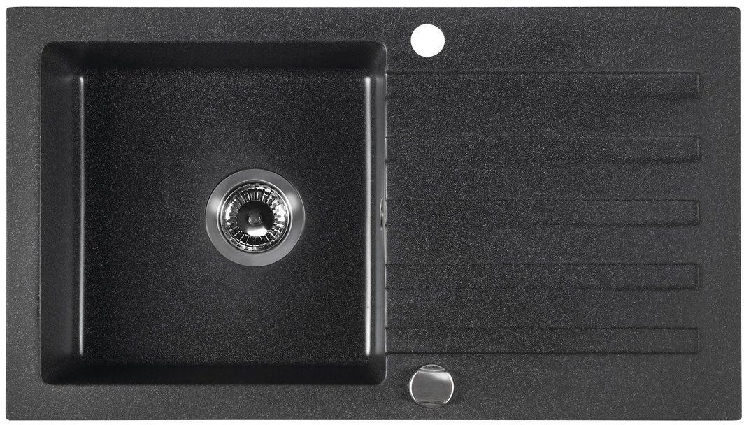 Sapho granitový drez 78x44 cm čierna GR7204